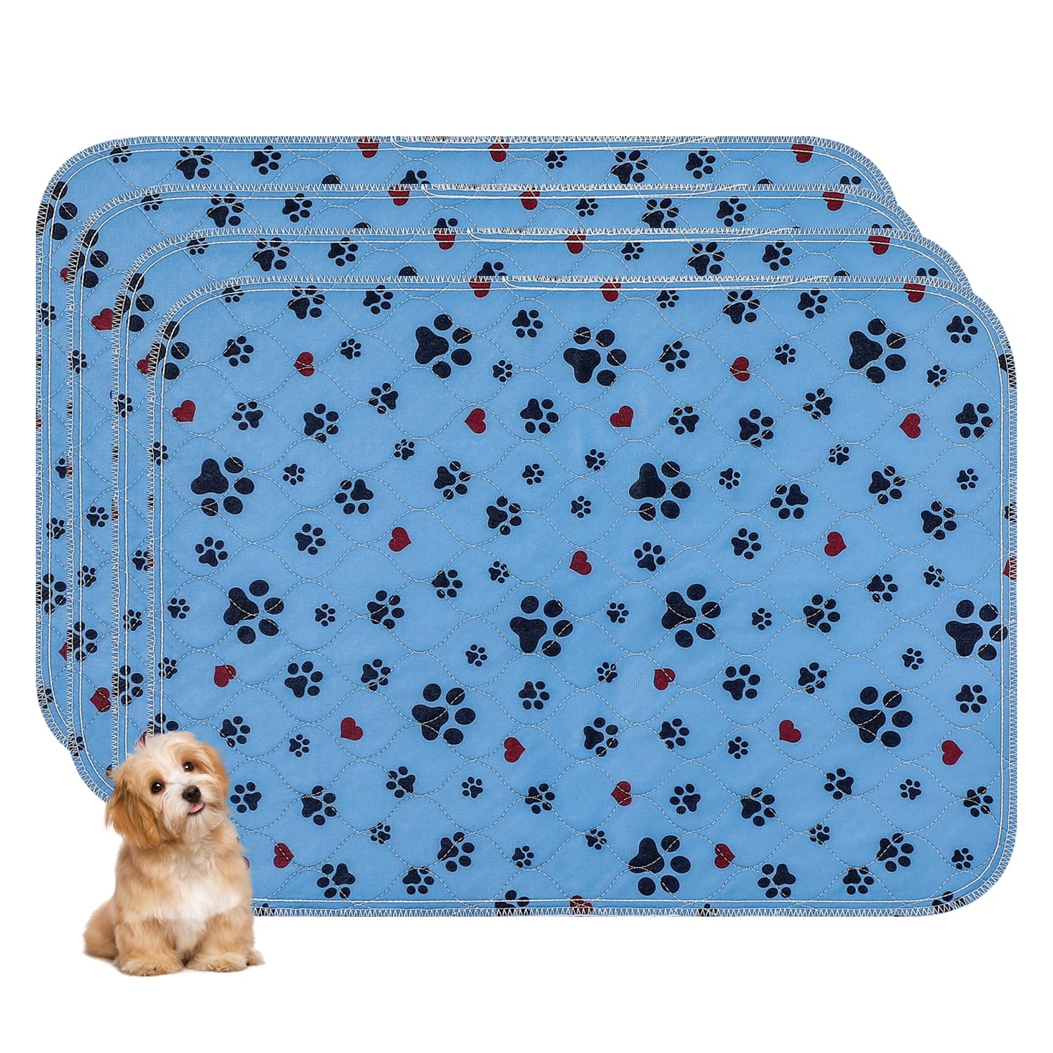 Washable Pee Pads For Dogs,4 Pack Extra Large 24''X36'' Super Absorbent Reusable Puppy Pads,Non-Slip 100% Waterproof Dog Pee Pad