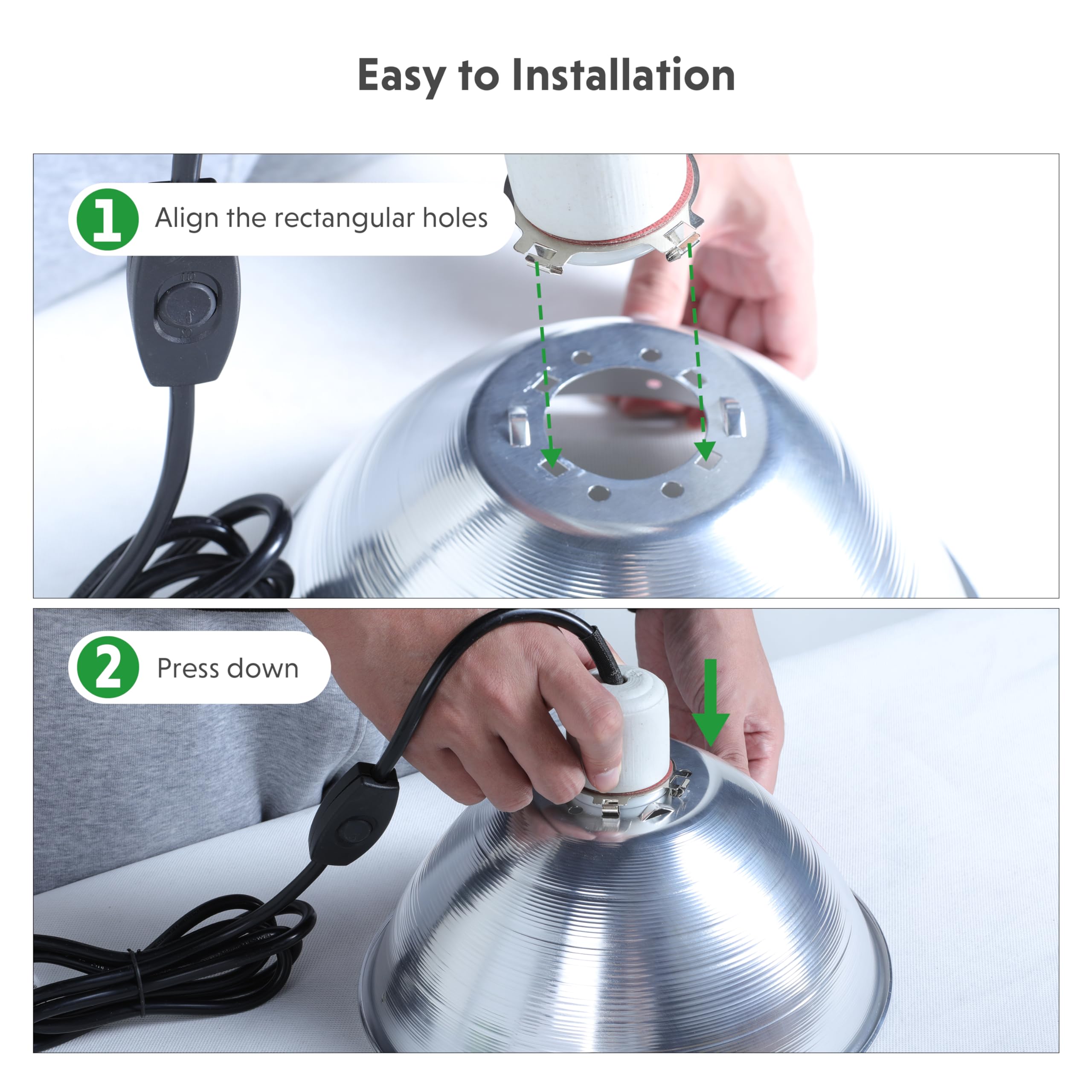 Simple Deluxe Adjustable Clamp Lamp with 10.5 Aluminum Reflector and Bulb Guard, 250W E26 Socket (Bulb Not Included), 6ft 18/2 S