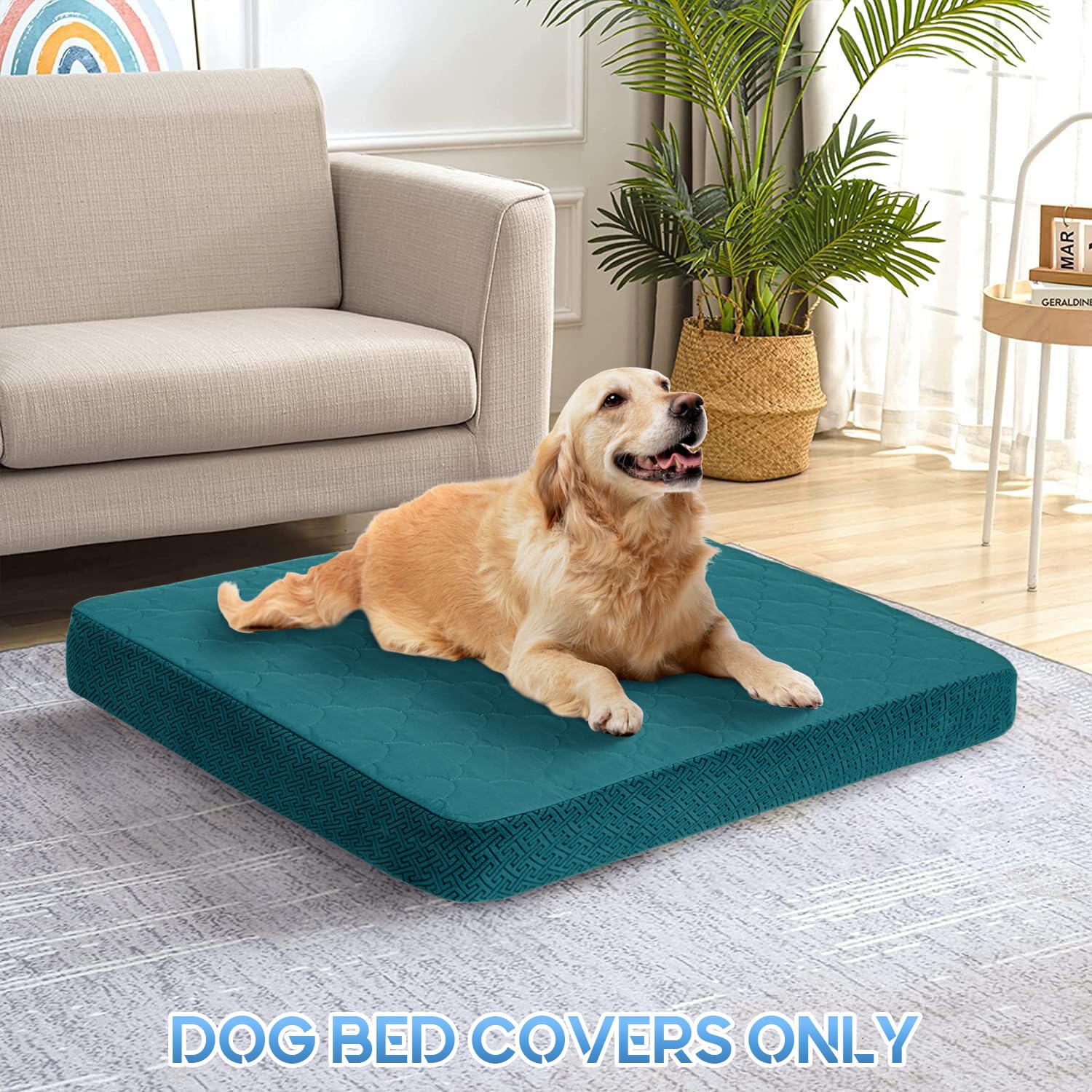 Chhkon Dog Bed Covers Replacement Washable Waterproof Pet Puppy Bed Cover For Dog(Peacock Blue,41X29X6 Inch)
