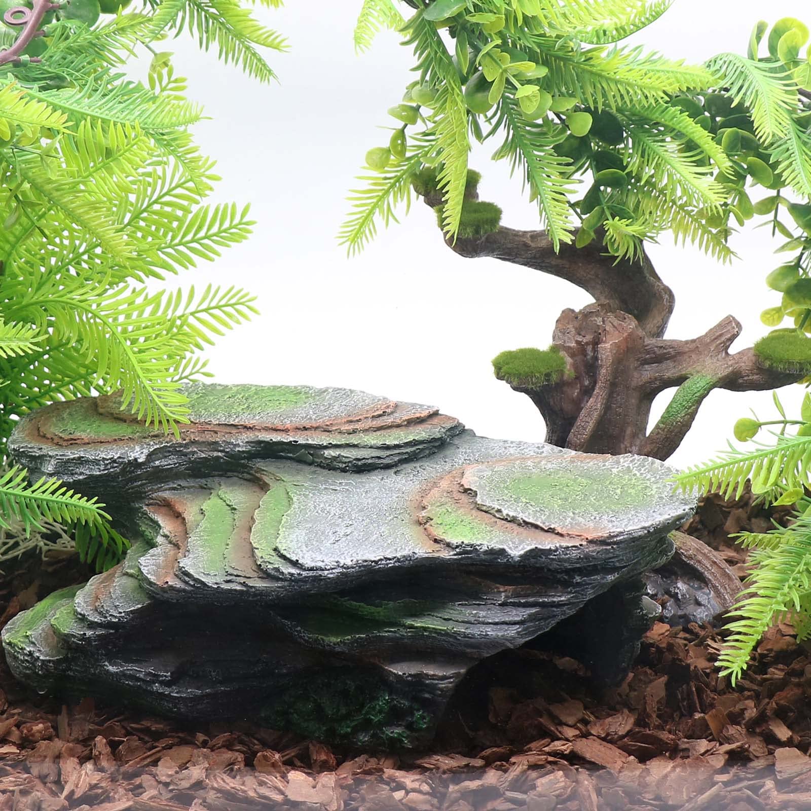 Reptile Resting Terrace Tortoise Climbing Platform Shale Scape Step Ledge, Reptile Cave Hideout Leopard Gecko Accessories Decora