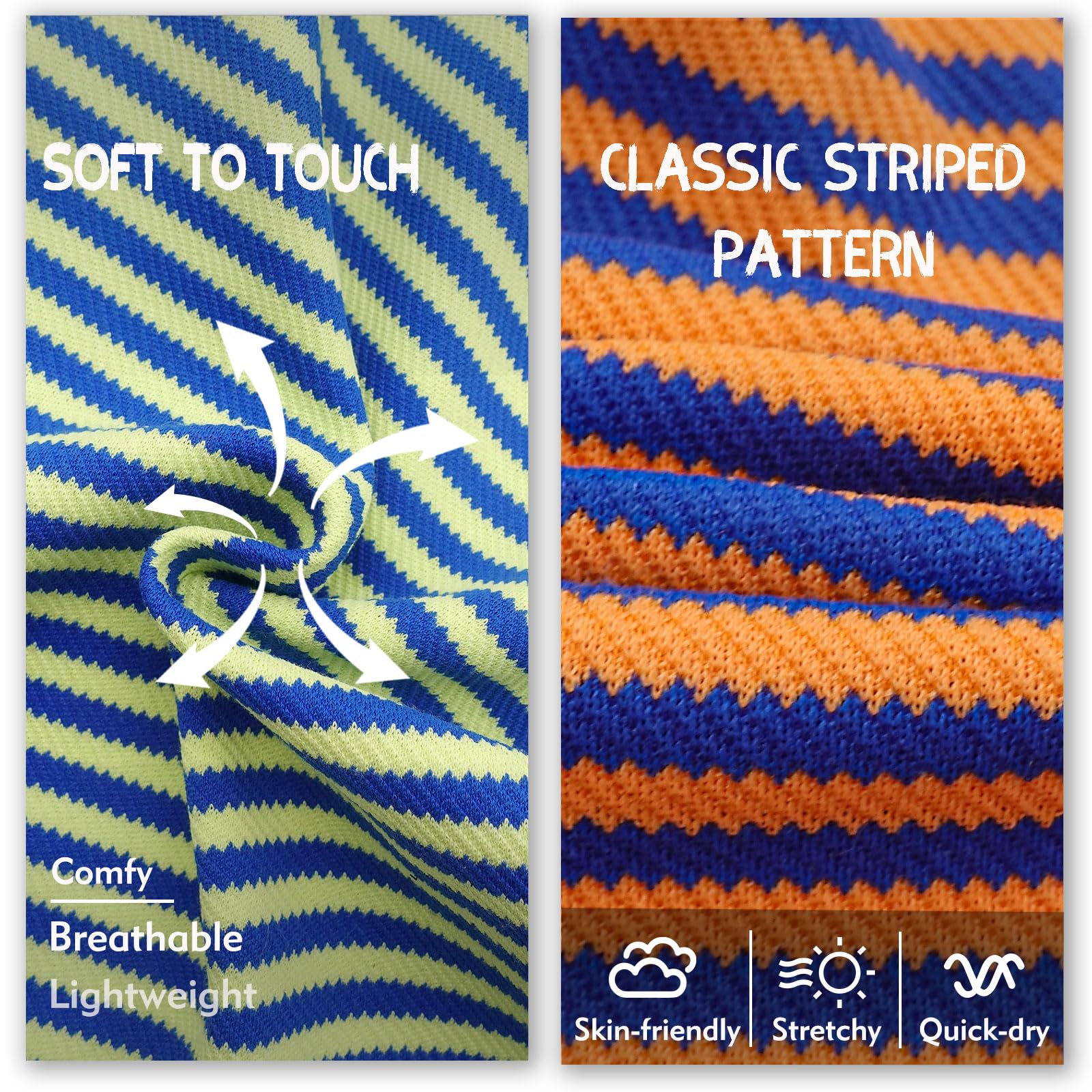 Kyeese 2Pack Dog Shirts Striped Soft Stretchy T-Shirts Lightweight Tank Top Sleeveless Dog Vest Breathable, Xx-Large, Orange+Gre