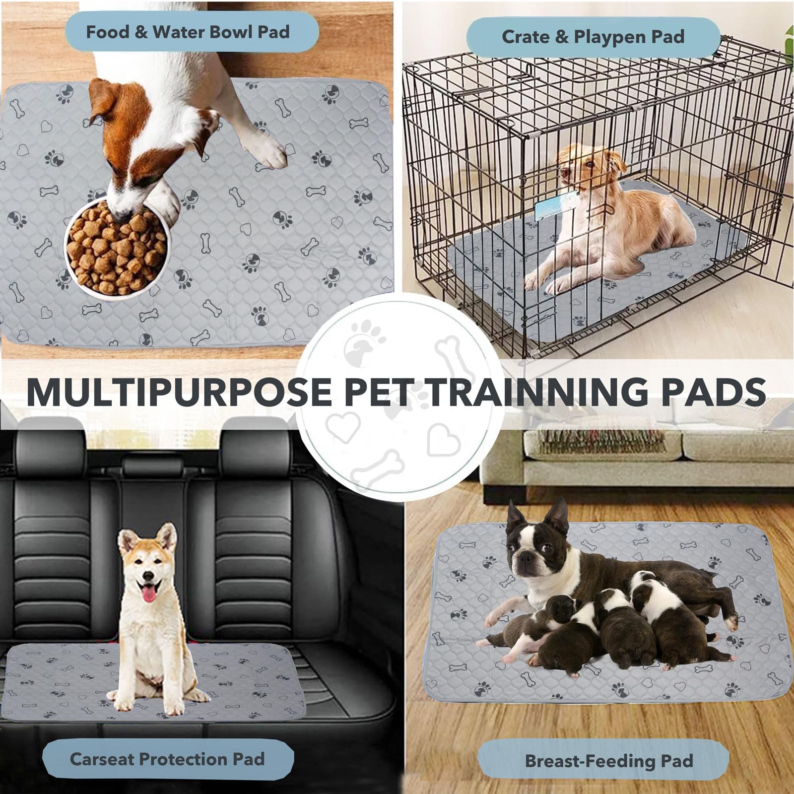 2 Pack 18X24 Washable Dog Pee Pads With Puppy Blanket,Puppy Pads,Dog Pad Washable Waterproof, Potty Buddy Reusable Potty Pads Fo