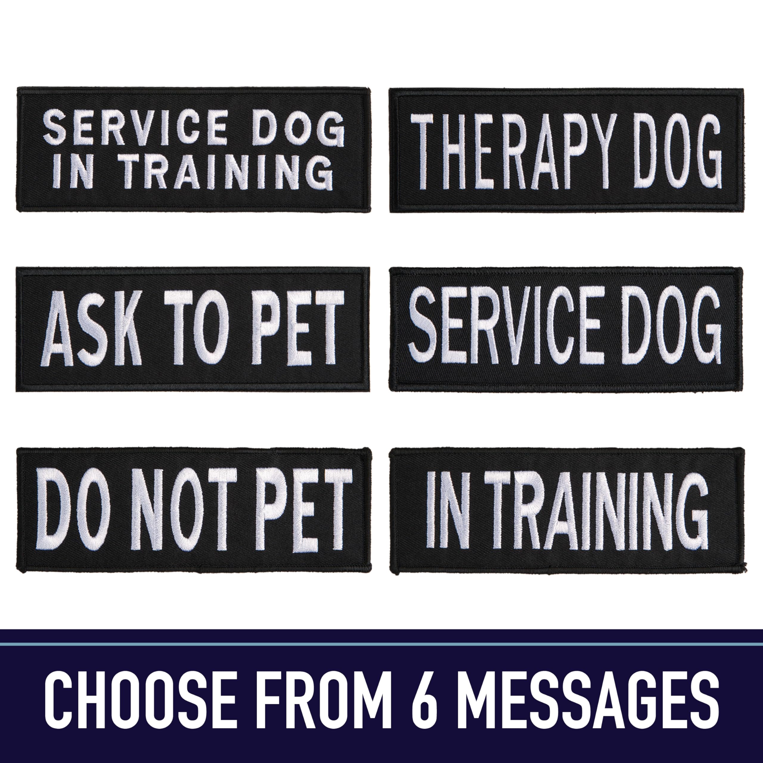 Leash Boss Service Dog Patches for Harness | hook and loop Patches for Dog Harness or Vest | Do Not Pet Patch, Dog in Training,