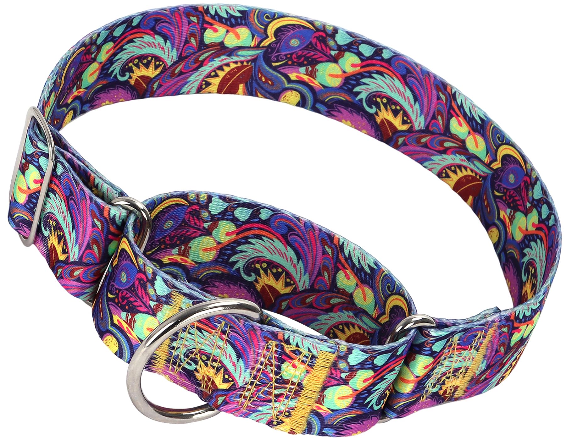 Martingale Dog Collar No-Pull Adjustable For Medium/Large Dogs - Heavy Duty 1.5' Wide Training Collar With Aztec Tribal Pattern