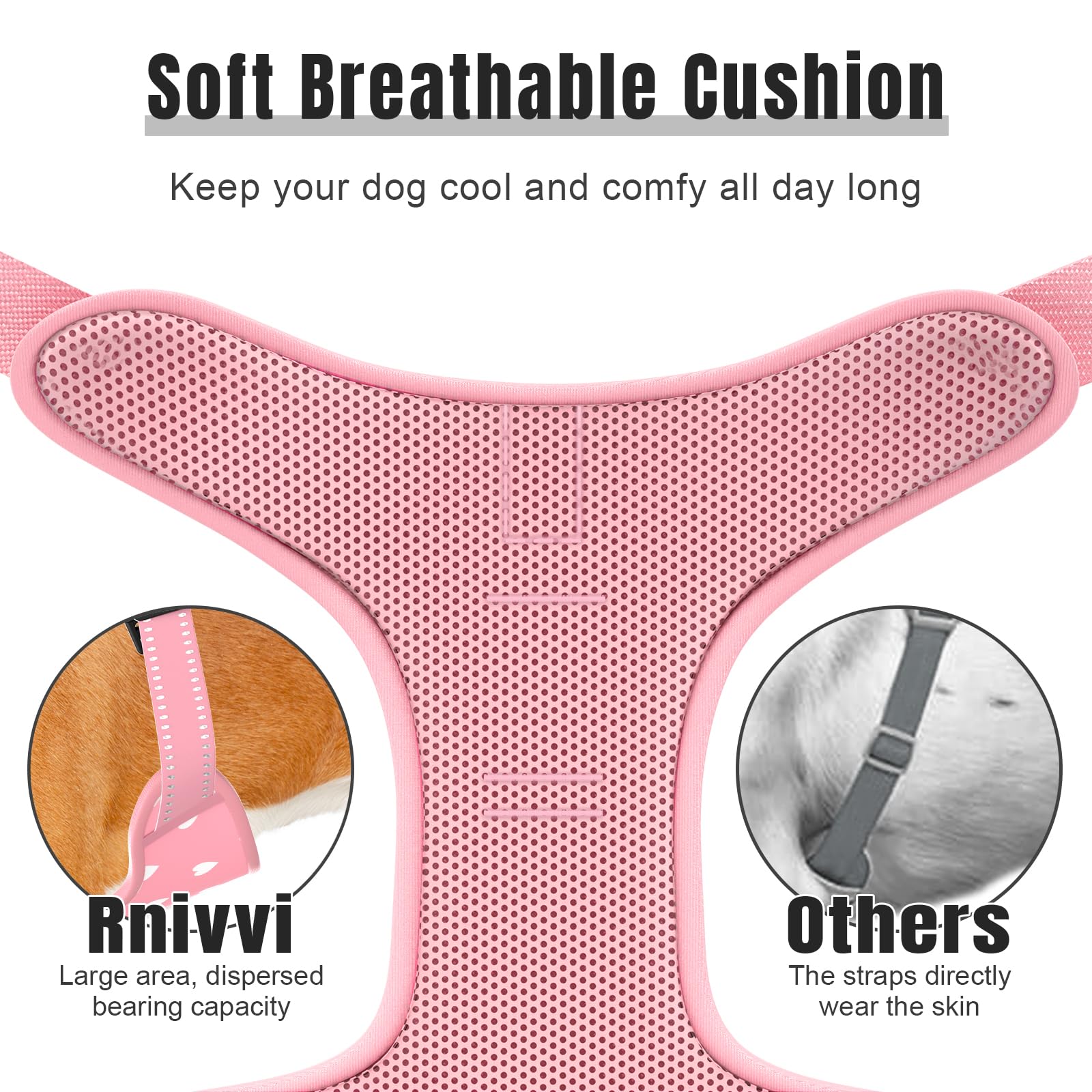 Rnivvi No Pull Dog Harness, Cute Reflective Small Sized Puppy Kitten Harness, Adjustable Soft Padded Vest for Small Dogs, Cats,