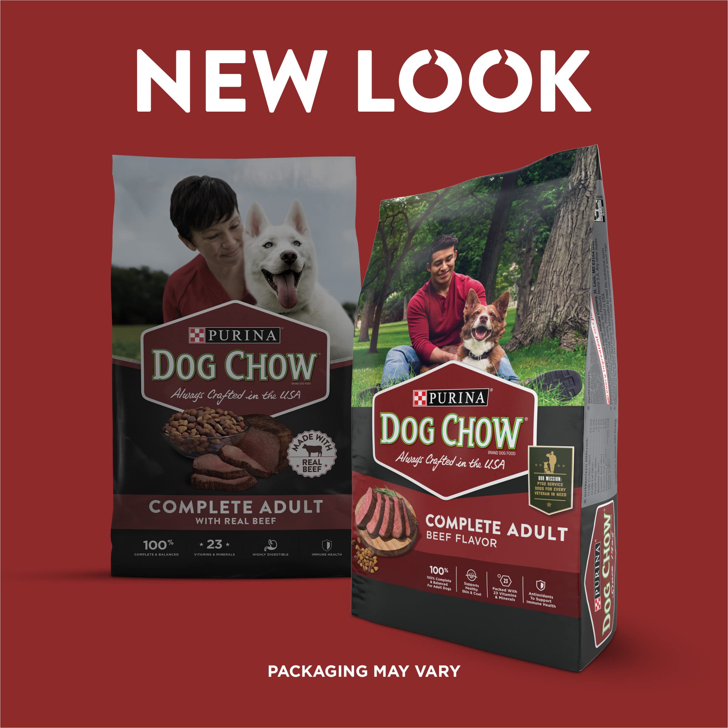 Purina Dog Chow Complete Adult Dry Dog Food Kibble Beef Flavor - 18.5 lb. Bag