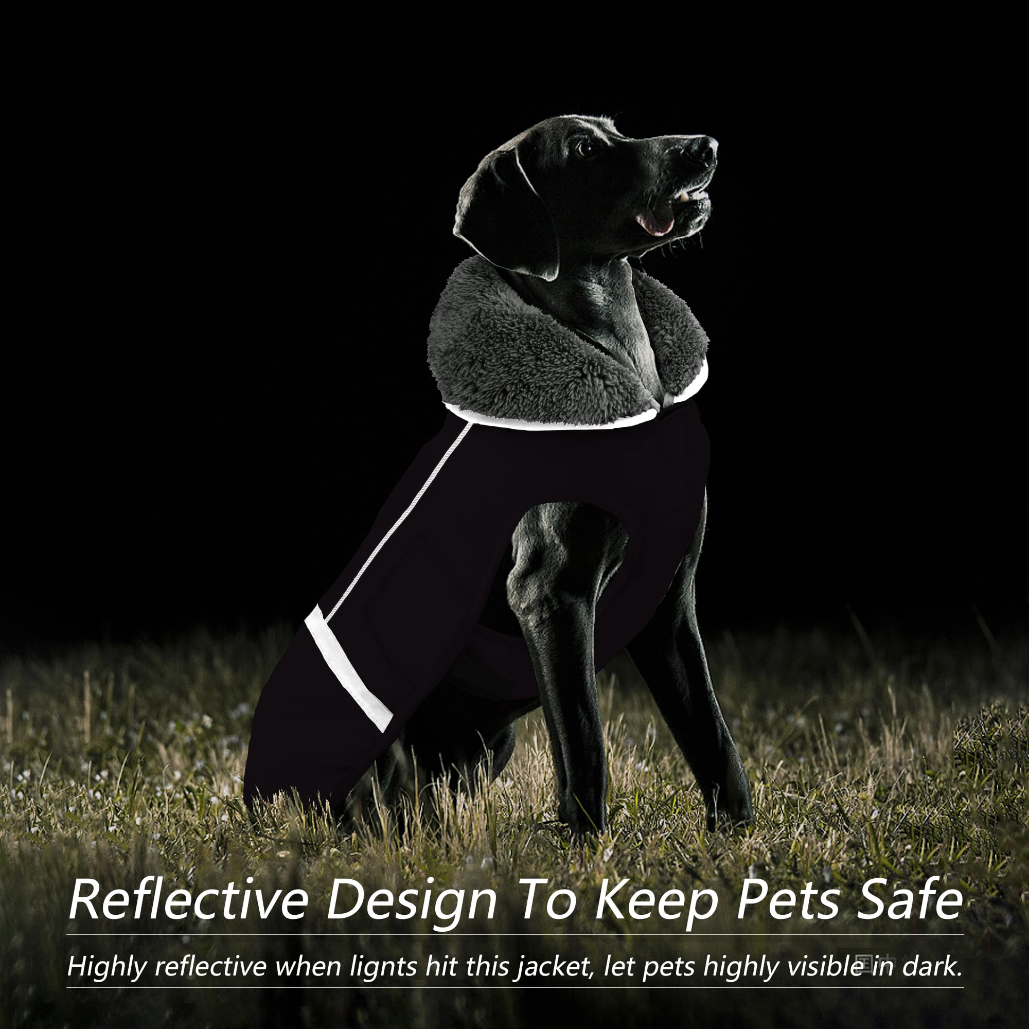 Dogcheer Warm Dog Coat, Waterproof Dog Jacket Winter Coat Turtleneck Windproof Pet Cold Weather Coats, Reflective Adjustable Dog Snow Jacket Fleece Sweater For Small Medium Large Dogs -Red M