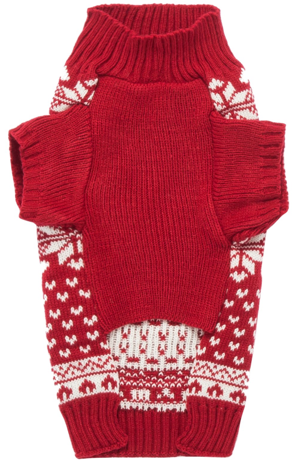 Red Christmas Dog Sweater Reindeer Holiday Festive Dog Christmas Sweater Clothes Outfit For Dogs, Medium M Size 13' Back Length