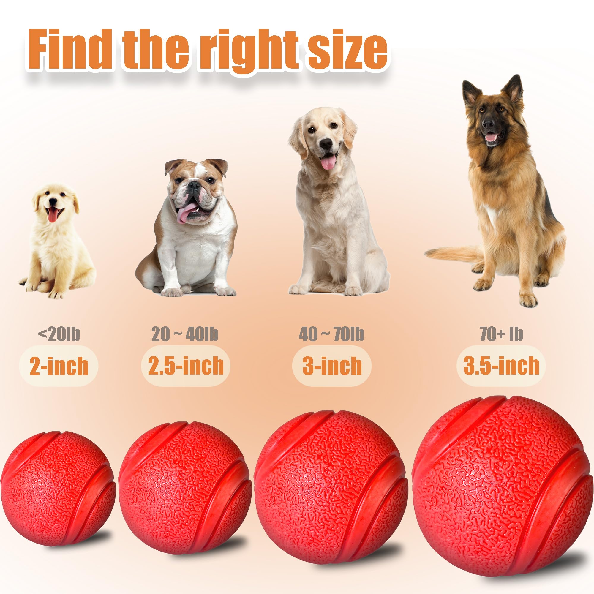 YoFellas Dog Toy Ball with Handle - Durable Squeaky Fetch Ball for Medium & Large Dogs, Floating Interactive Chew Toy for Water