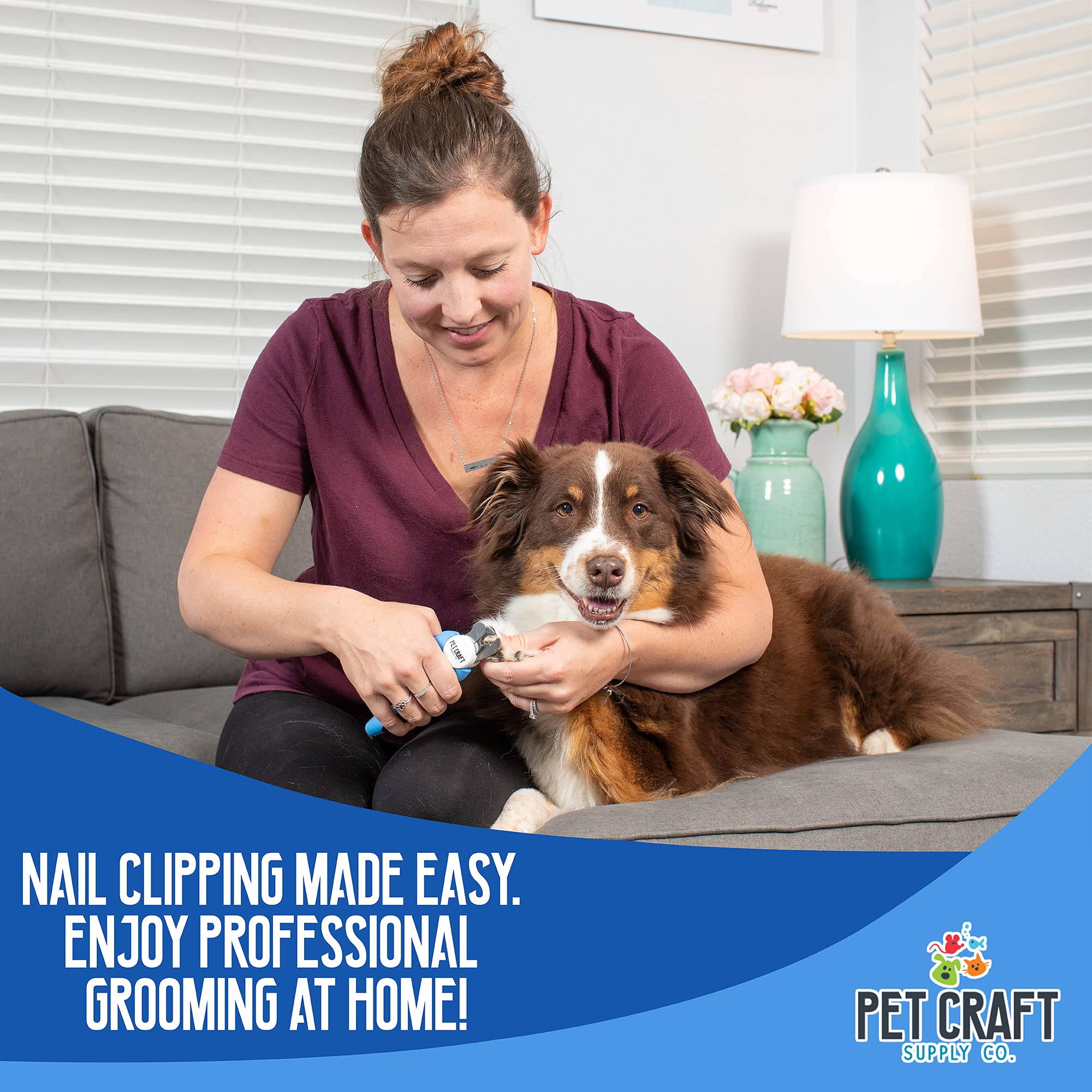 Pet Craft Supply Dog & Cat Pets Nail Clippers And Trimmers - With Safety Guard To Avoid Over Cutting, Bonus Nail File - Essential Puppies Supplies Grooming Kit