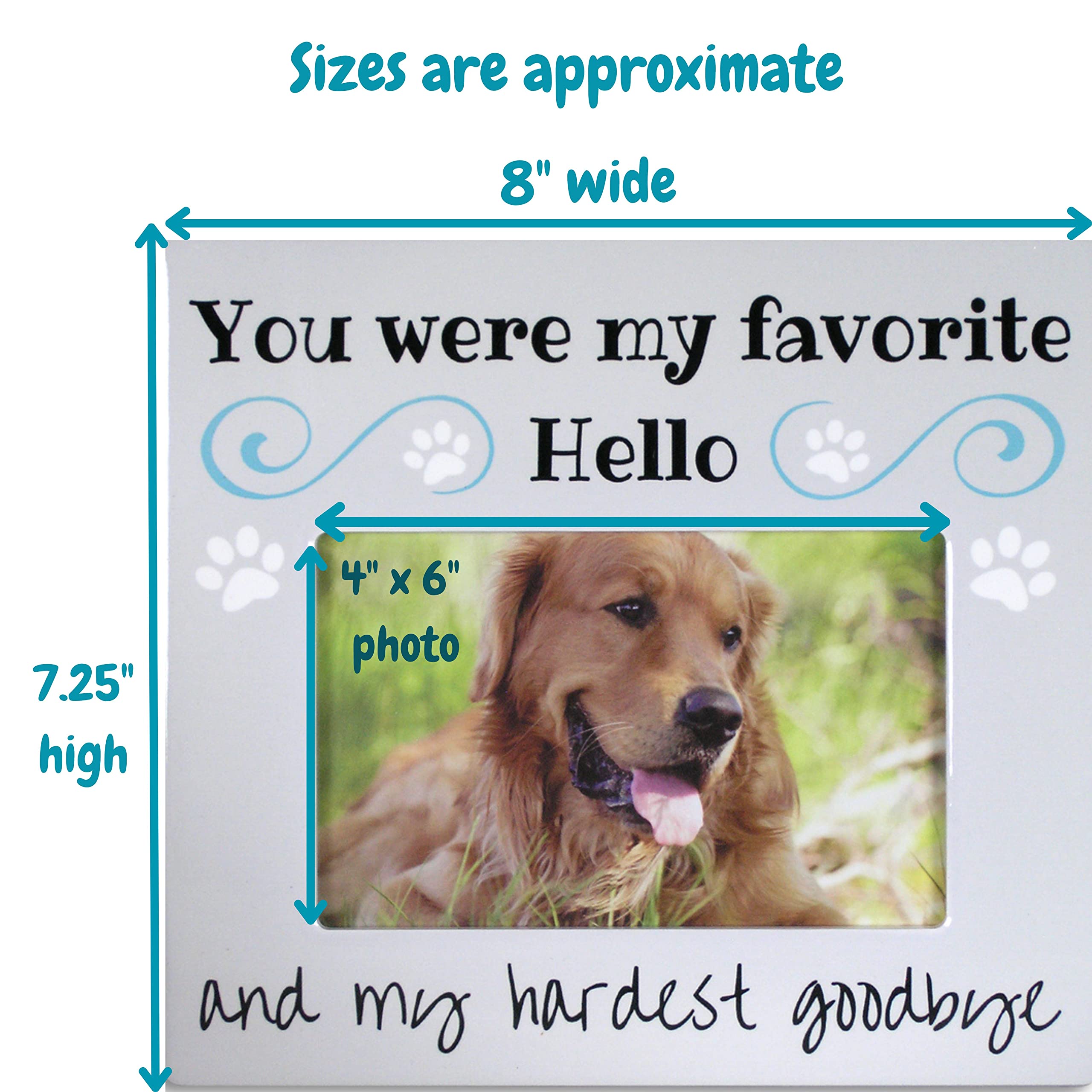 BANBERRY DESIGNS Personalized Pet Remembrance Gift Customized Pet Memorial Picture Frame Bereavement Custom Photo Frame for Dog