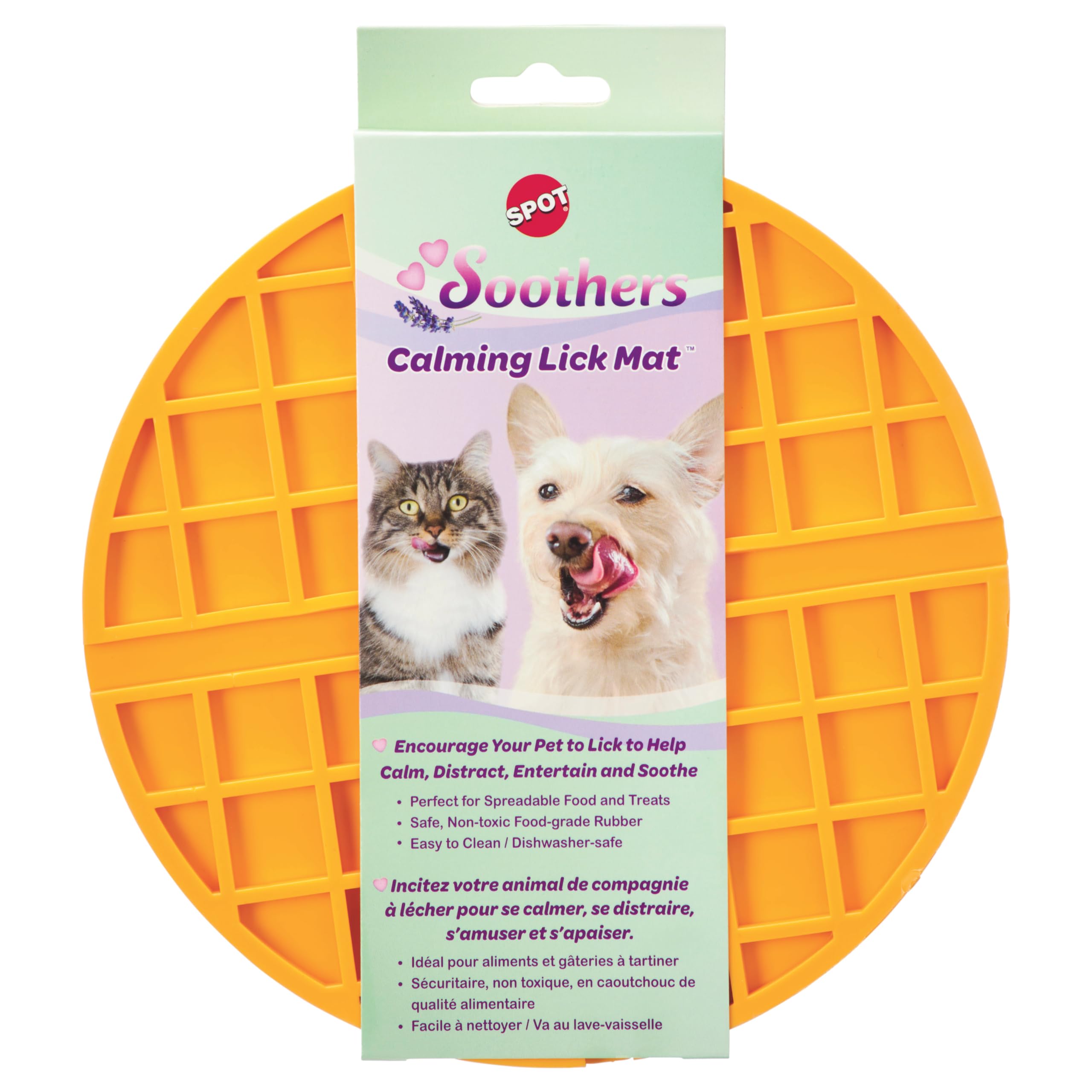 SPOT Soother Lick Mat- Dog Licking mat for Medium and Large Dogs and Puppies, Food Grade Rubber, Anxiety Reliever, Dog Peanut Bu
