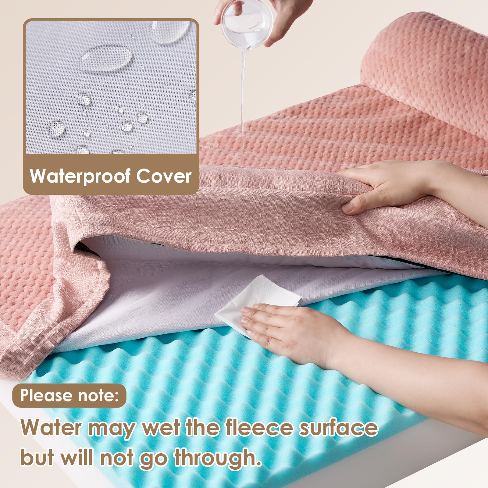 Eheyciga Xxl Memory Foam Dog Bed, Orthopedic Dog Beds For Extra Large Dogs, Waterproof Egg Crate Dog Couch Bed With Washable Removable Cover And Non-Slip Bottom, L Shaped Dog Bed, Dusty Pink
