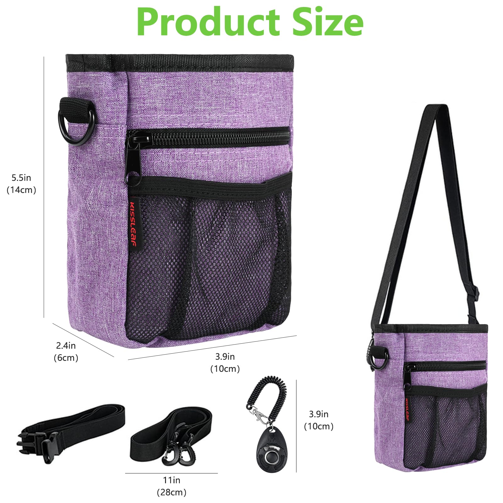 kissleaf Dog Treat Pouches for Pet Training with Magnetic Closure Treat Pouches for Pet Training,Large Dog Treat Training Pouch