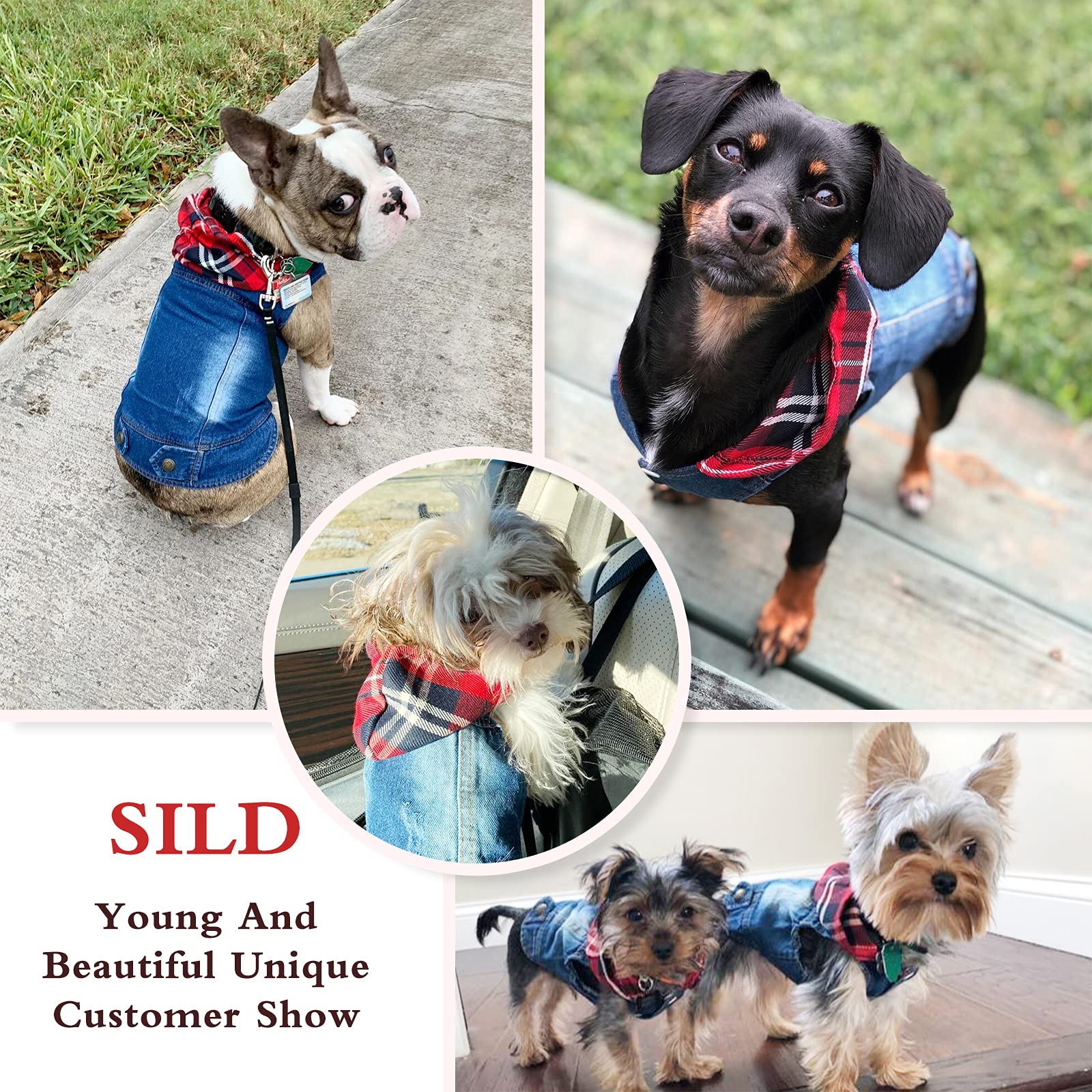 Sild Pet Clothes Dog Jeans Jacket Cool Blue Denim Coat Small Medium Dogs Lapel Vests Classic Hoodies Puppy Blue Vintage Washed C