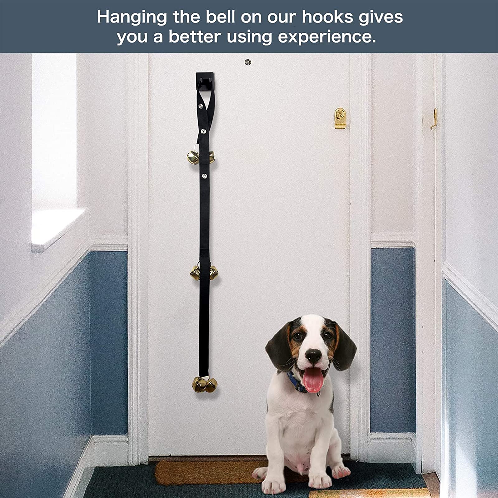 [Upgraded] Puppy Bells Dog Doorbells For Door Knob/Potty Training/Go Outside-Dog Bells For Puppies Dogs Doggy Doggie Pooch Pup Pet Hound Mutt Cat For Dog Lovers + Dog Training Clicker With Wrist Strap