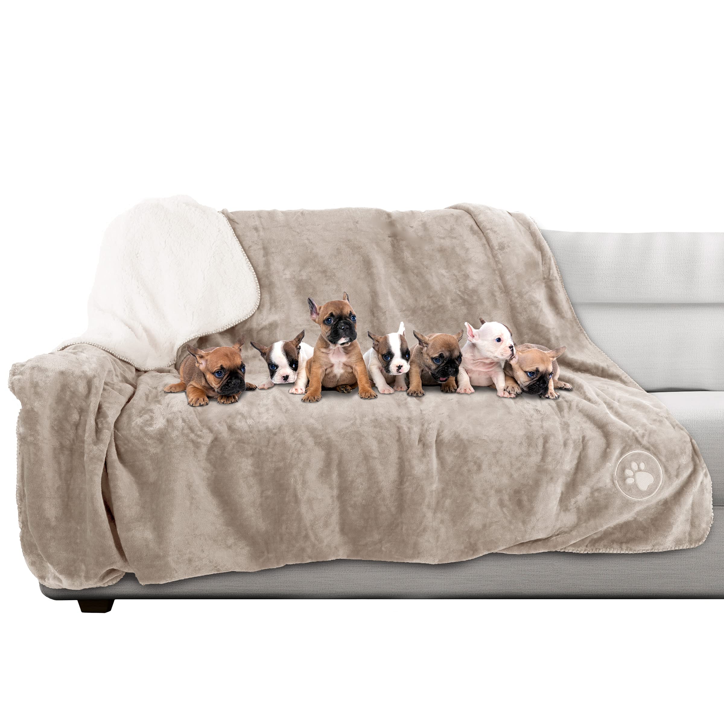 Petmaker Waterproof Dog Blanket - 60X70-Inch Reversible Sherpa Dog Blanket For Couch, Bed, Or Car - Protects From Spills, Stains