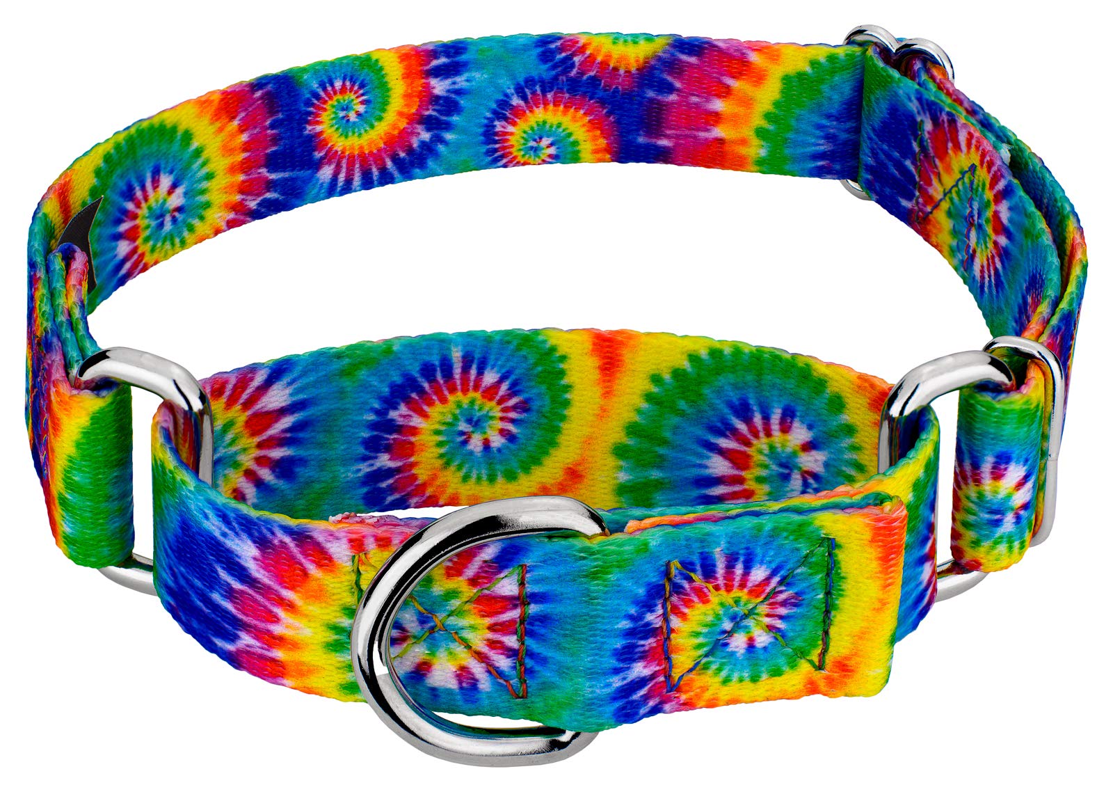 Country Brook Petz - Classic Tie Dye Martingale Dog Collar - Groovy Collection Featuring Far Out Designs (1 Inch, Medium)