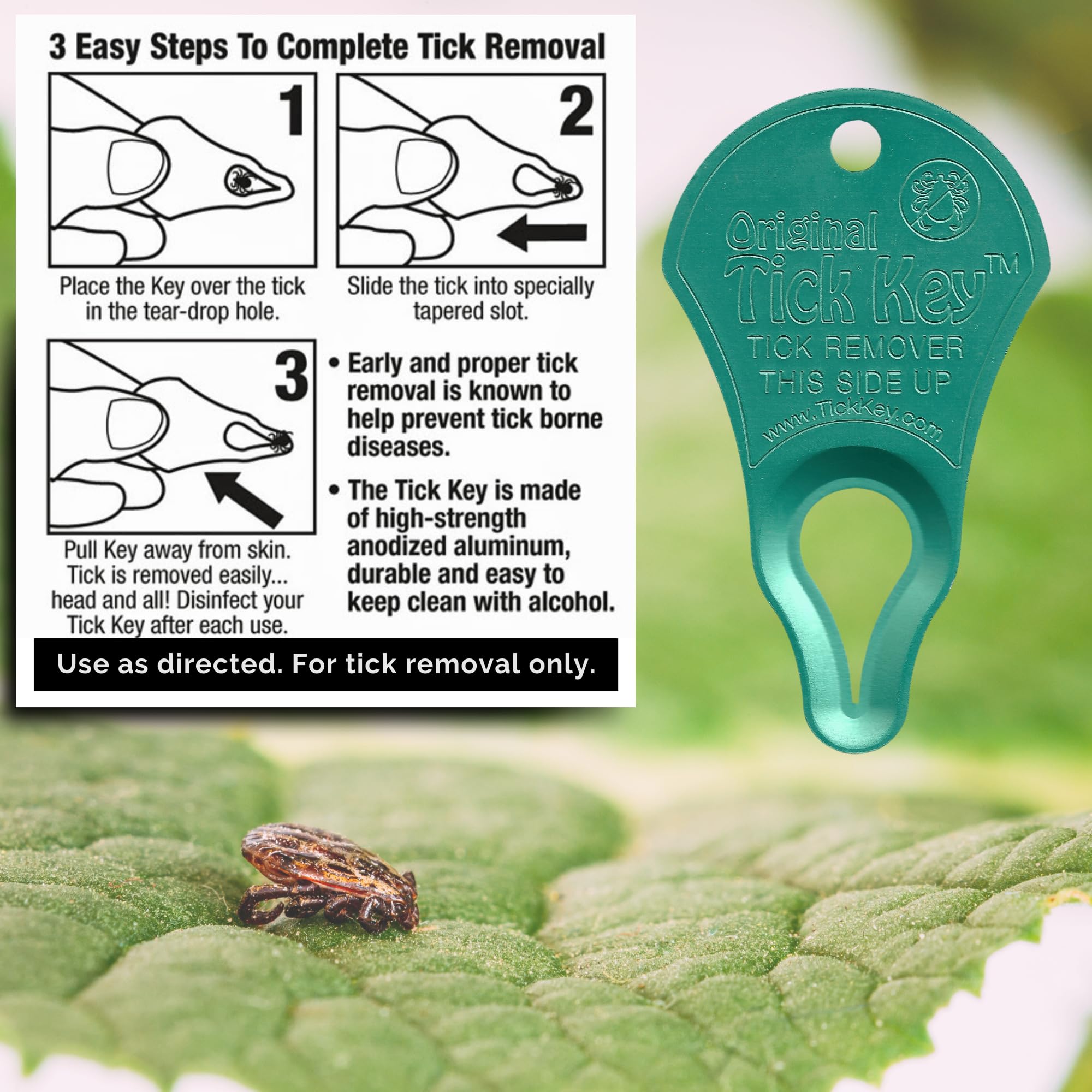 The Original Tick Key - Tick Detaching Device - Portable, Safe And Highly Effective Tick Detaching Tool (Sea Foam)