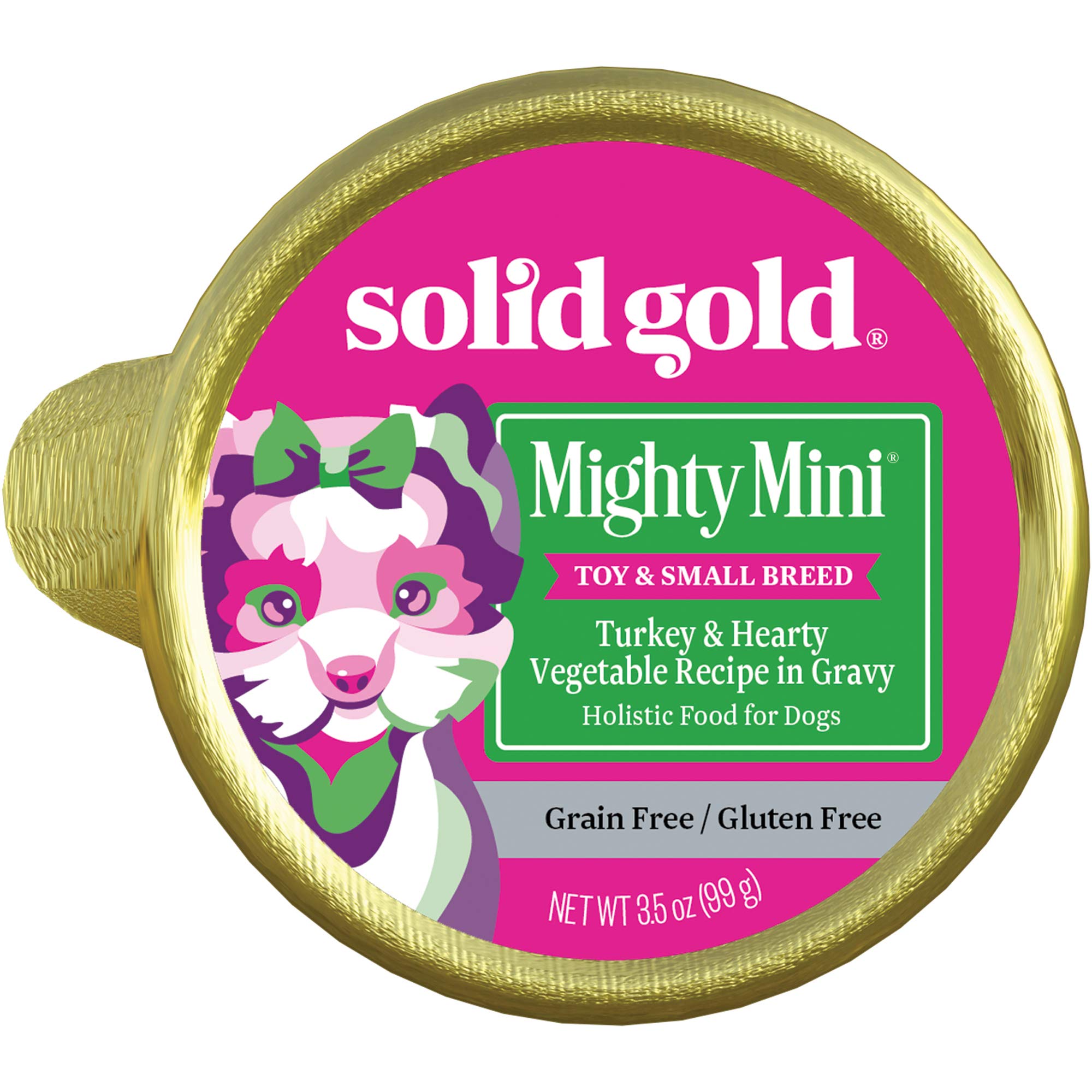 Solid Gold Lil Boss Wet Dog Food, Turkey and Hearty Vegetable Recipe, Puppy & Adult Dogs of All Activity Levels, Toy and Small,