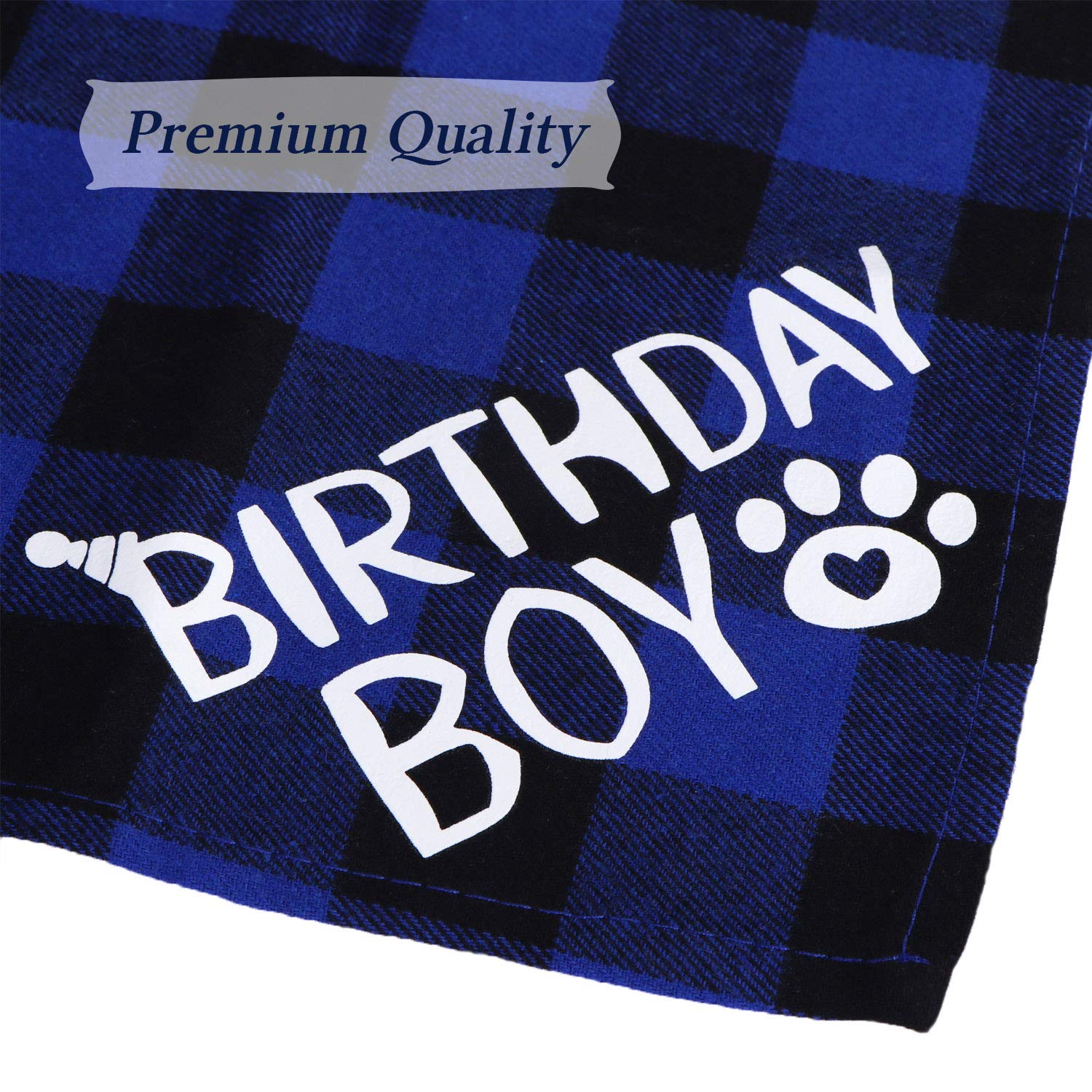Stmk 2 Pack Dog Birthday Bandana, Dog Birthday Boy Girl Bandana Plaid Triangle Scarf For Dog Puppy Birthday Party Supplies
