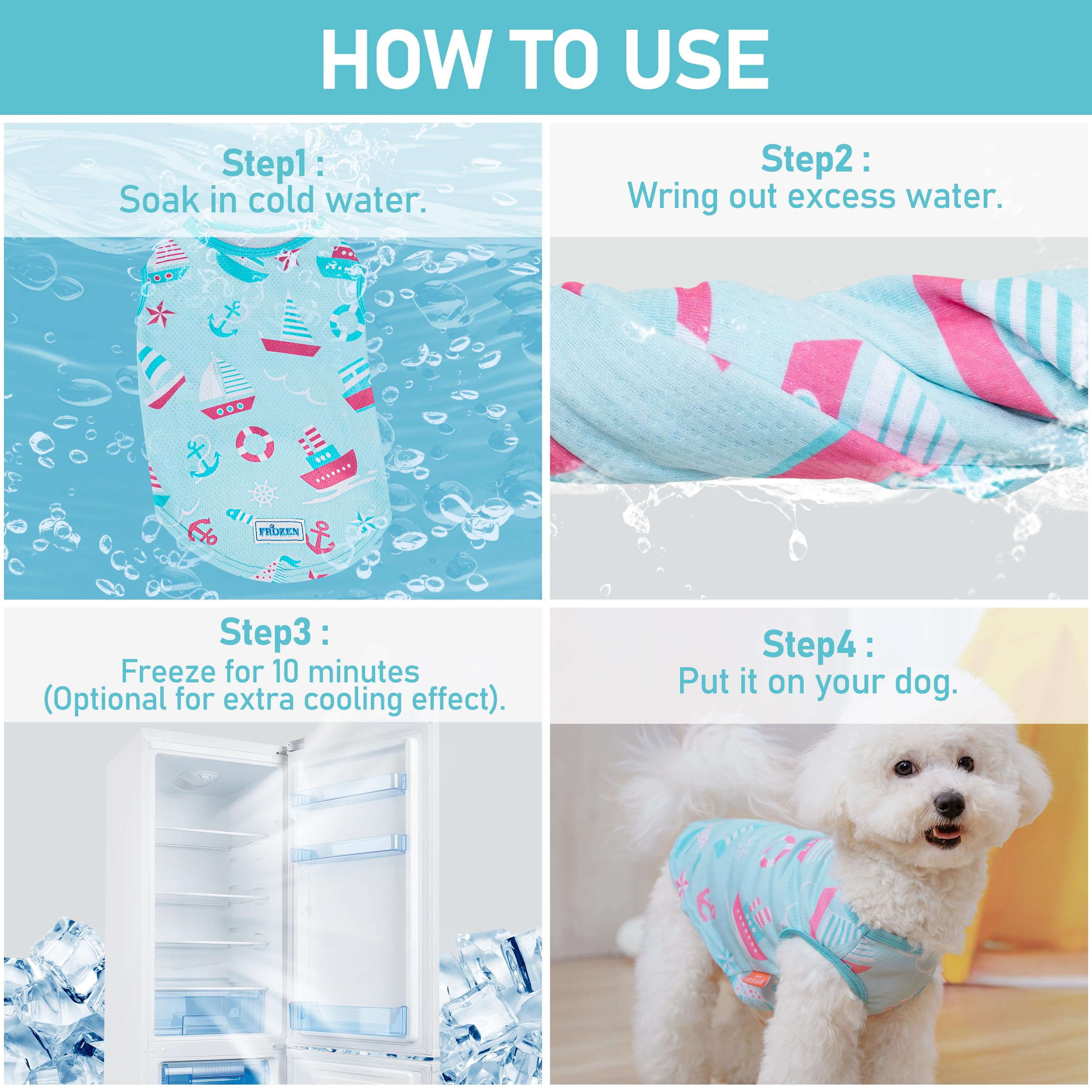 Kyeese 2 Pack Dog Cooling Shirts For Summer Breathable Instant Cooling Dog Vest Summer Pet Clothes For Hunting, Training, Campin