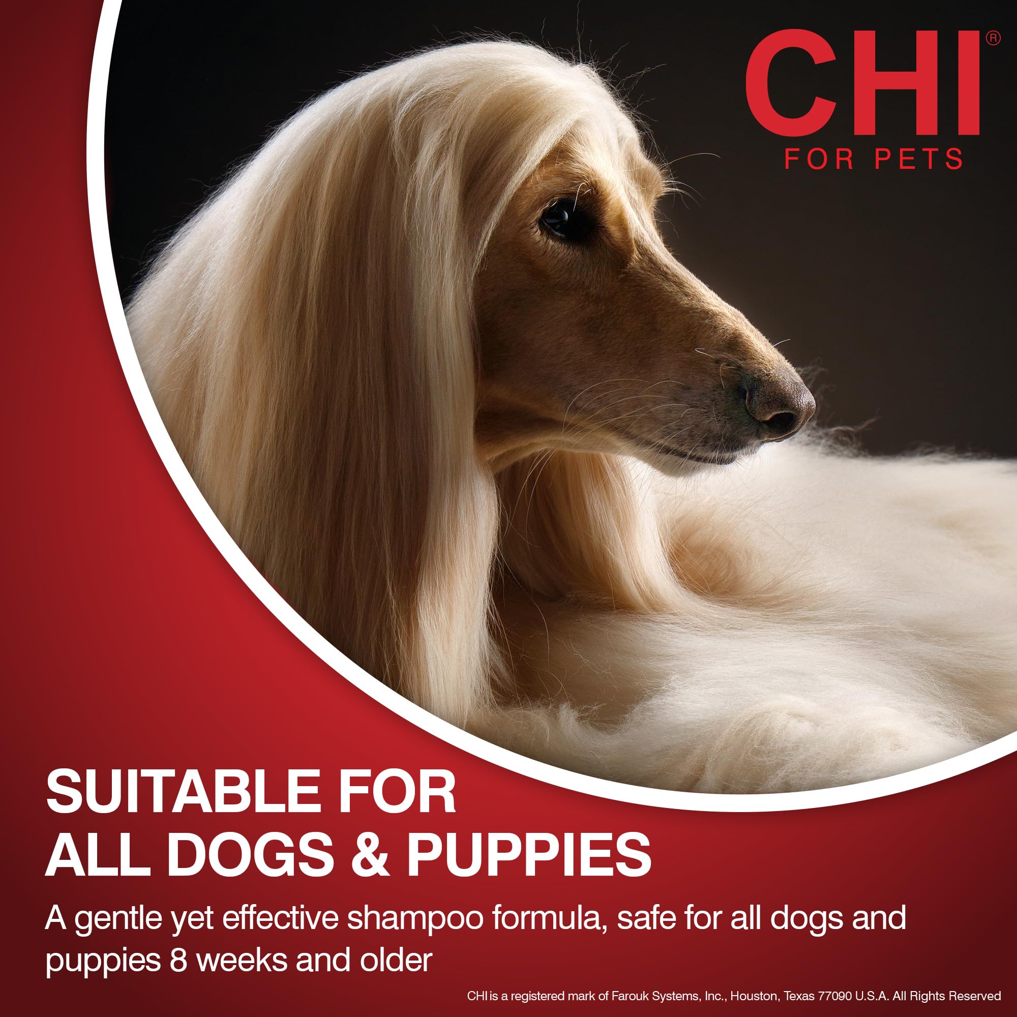 CHI for Dogs Shed Control Shampoo for Dogs, 16 Ounces | Best Anti-Shed Dog Shampoo | Sulfate and Paraben Free, pH Balanced for D