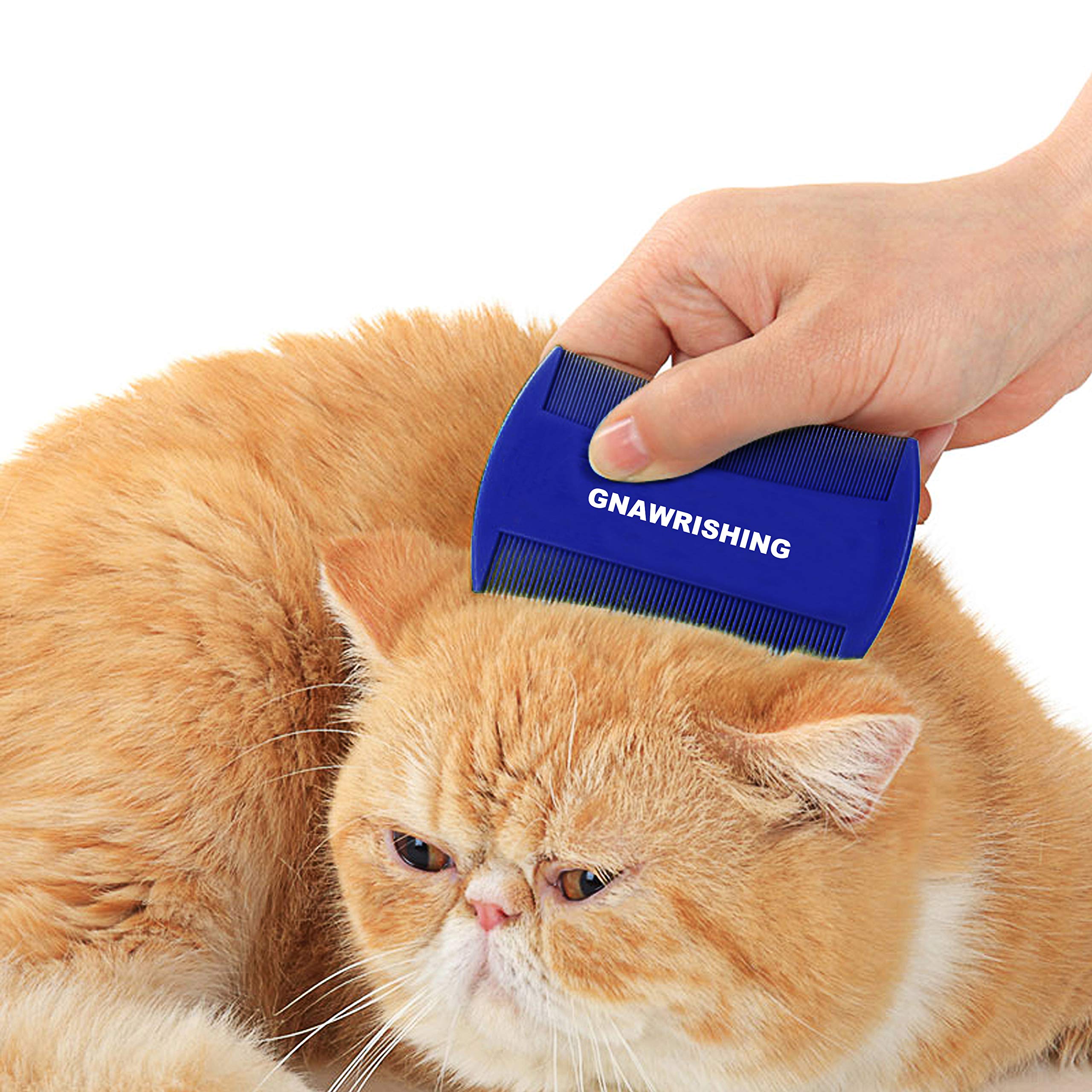 GNAWRISHING 4Pcs Flea Comb Set for Dogs & Cats - High Strength Teeth, Pet Tear Stain Remover, Effective Float Hair Remover