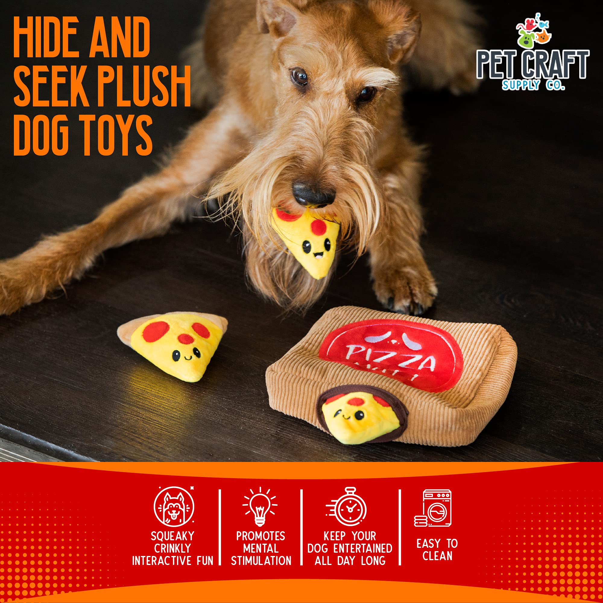 Pet Craft Supply Hide and Seek Plush Dog Toys Crinkle Squeaky Interactive Burrow Activity Puzzle Chew Fetch Treat Hiding Brain S