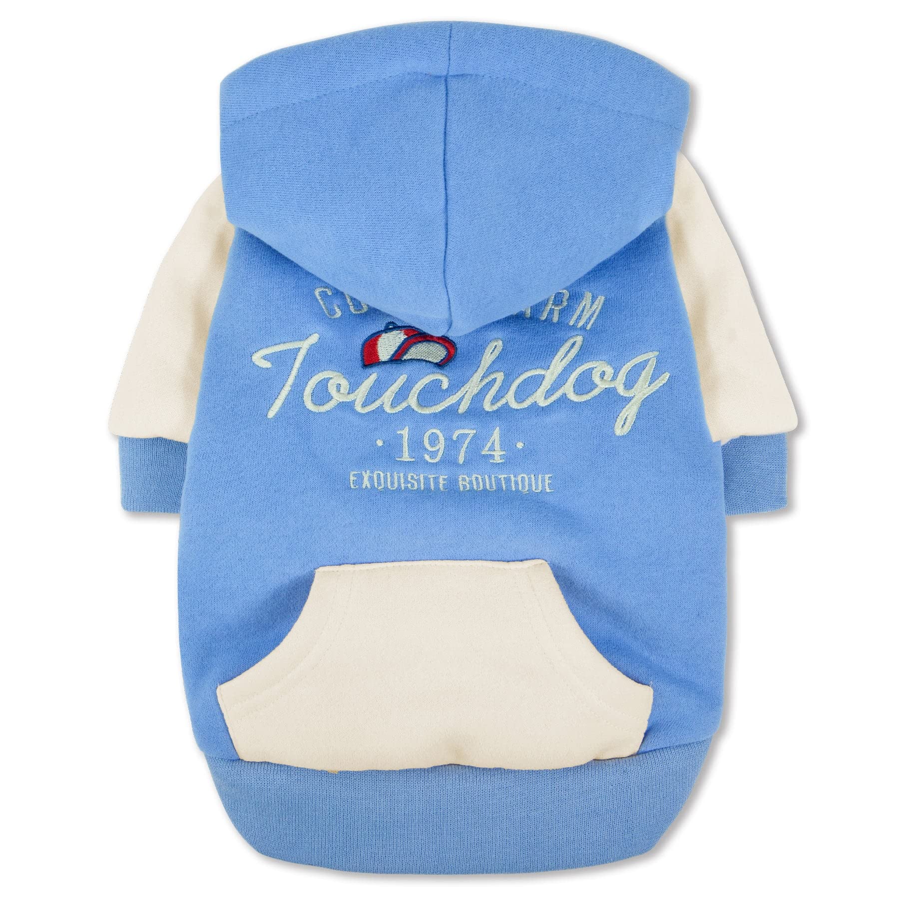 Touchdog Heritage Premium Cotton Hooded Dog Sweater With Accented Bridge Pockets On The Dog Hoodie - Pet Sweater Featuring Snap Enclosures And Reversible Sherpa For Added Warmth