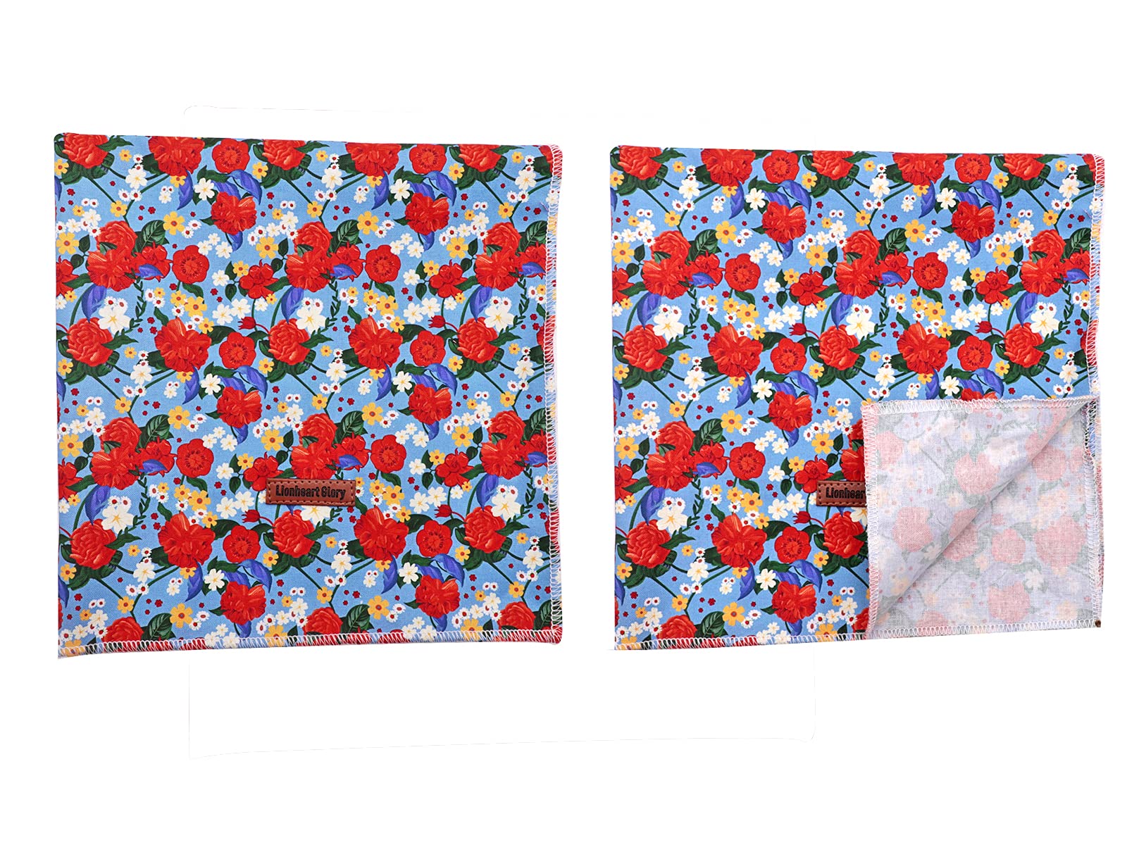 Lionheart Glory Dog Bandana 1 Pack Washable Soft Cotton Floral Print Bibs Scarf, Adjustable Kerchief Square Dog Bandanas For Lar