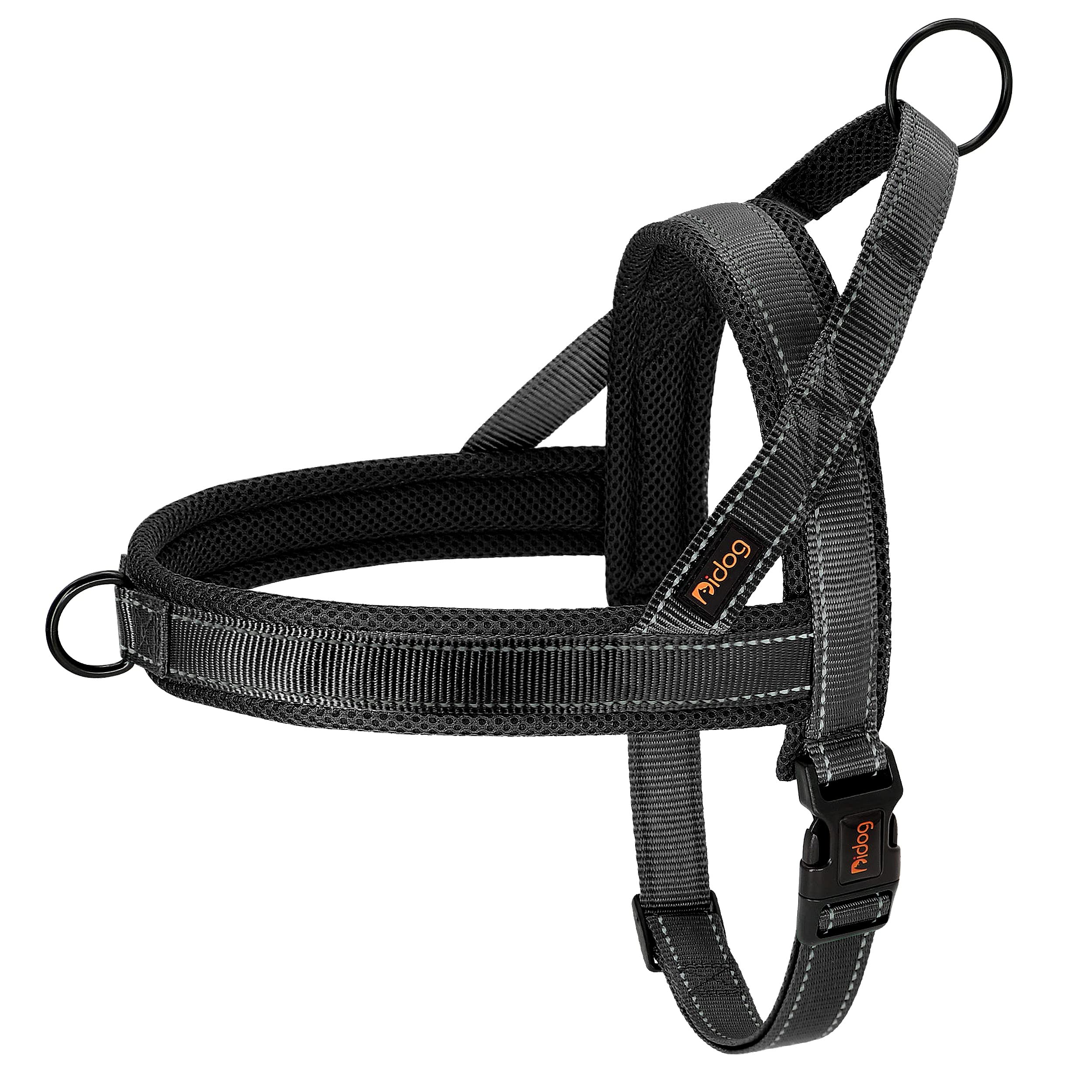 Didog Soft Mesh Padded Dog Vest Harness,Escape Proof/Quick Fit Reflective Dog Strap Harness, Easy For Training Walking (Xs:Chest 15-18', Mesh-Black)