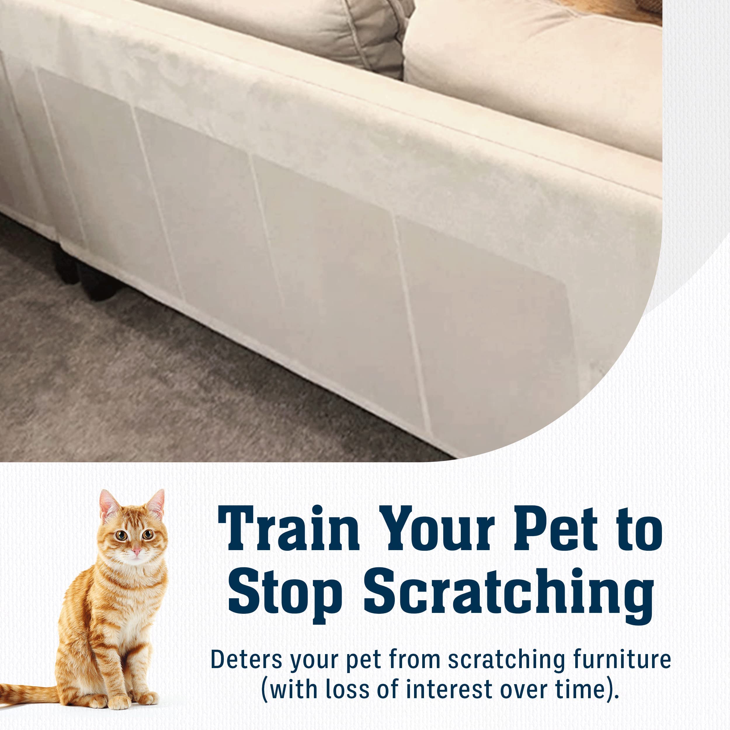 Stelucca Amazing Shields Cat Scratch Deterrent - 18-Pack Clear Plastic Furniture Protectors, 17"x12" for Couch