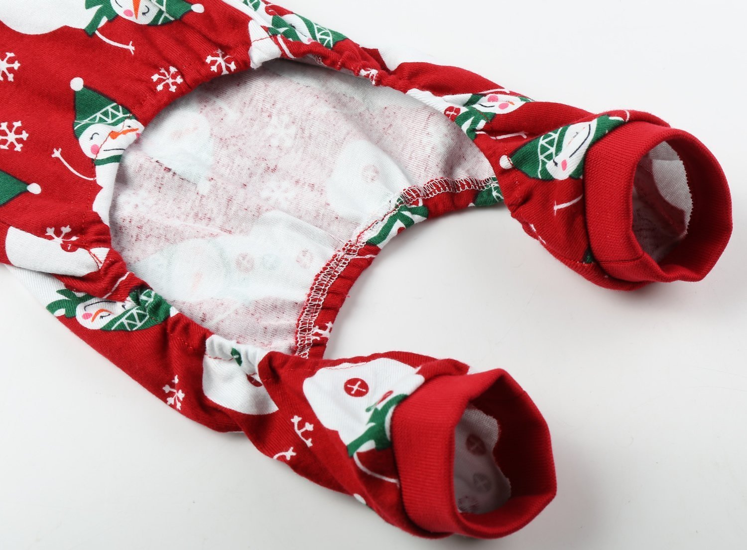 Snowman Xmas Cotton Pet Dog Christmas Pajamas Jumpshit For Large Dogs, Back 23' Xlarge Red