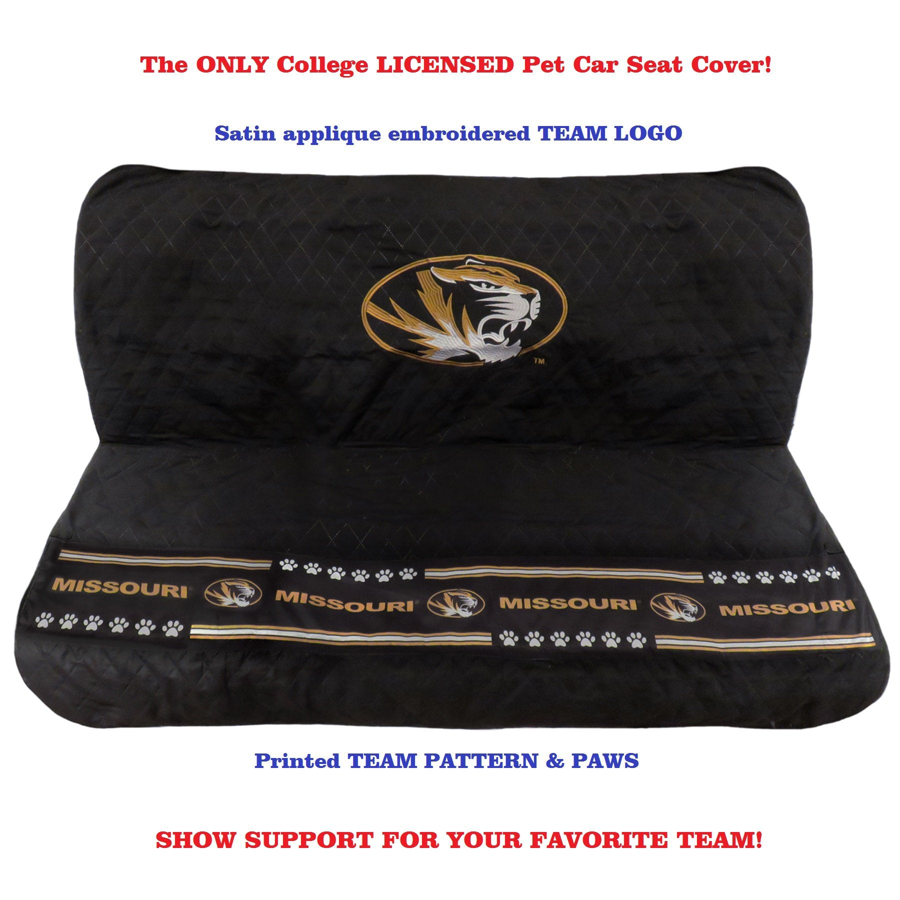 Pets First Collegiate Missouri Tigers Pet Car Seat Cover