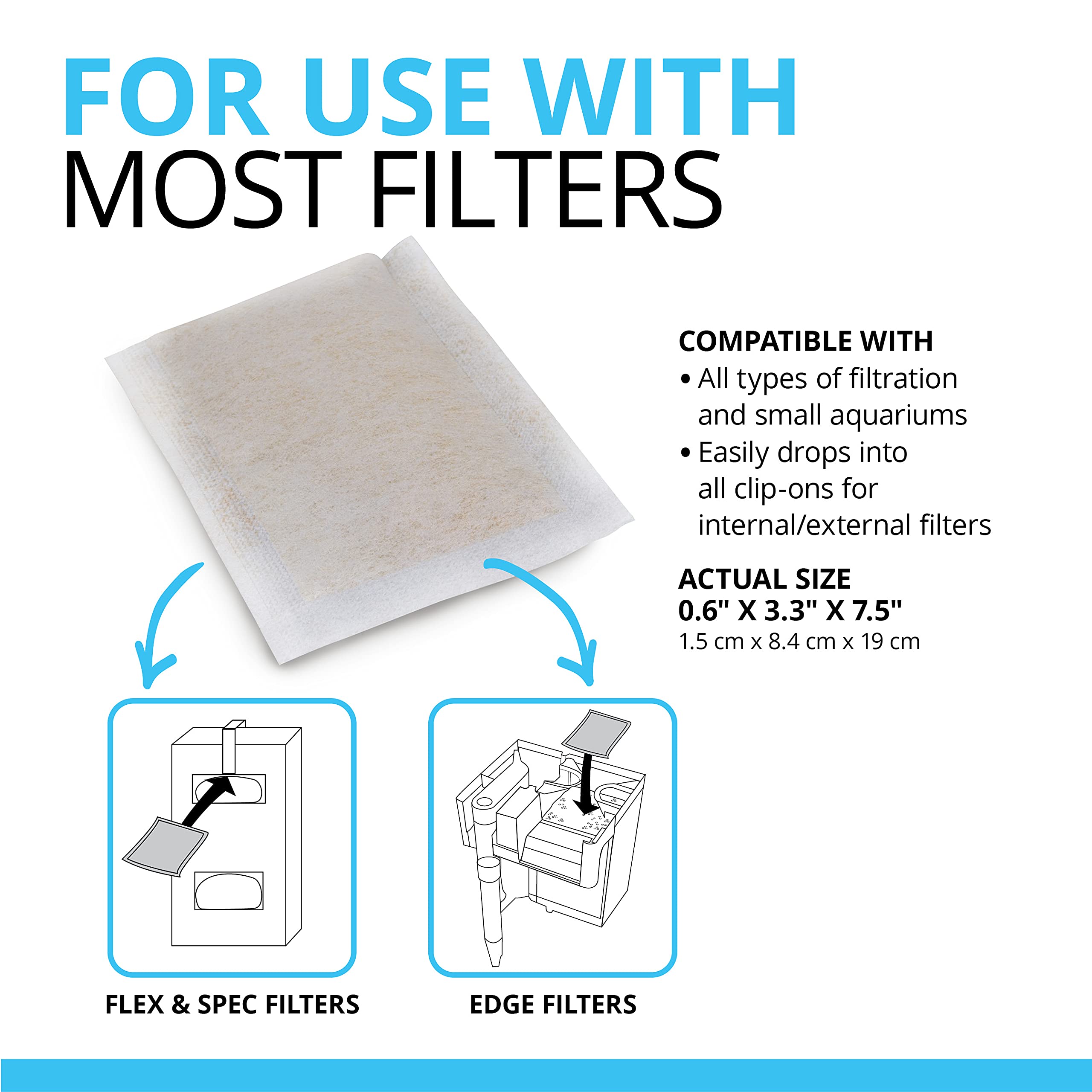 Fluval Clearx Filter Media Insert, Replacement Aquarium Filter Media, 4-Pack, A1336