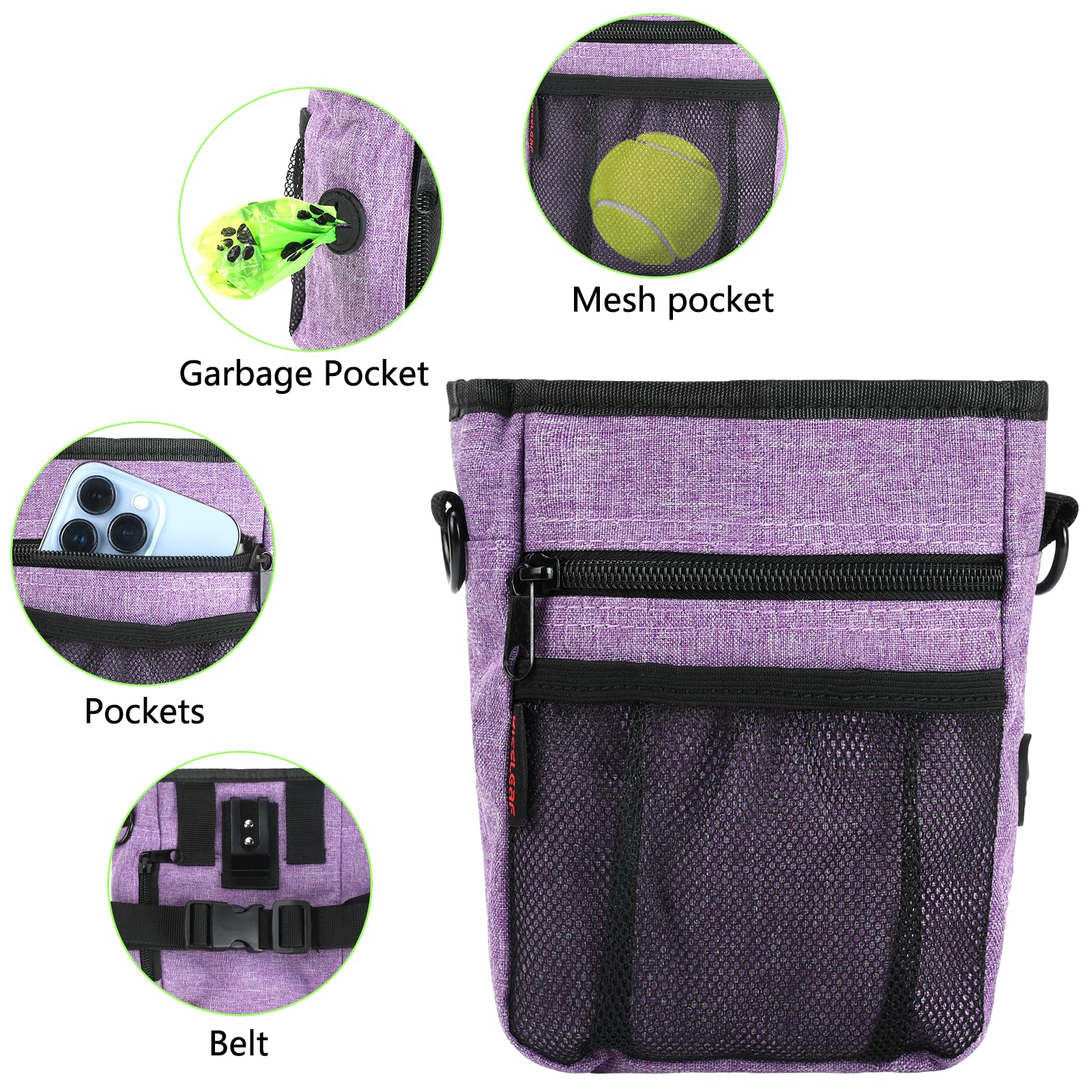 kissleaf Dog Treat Pouches for Pet Training with Magnetic Closure Treat Pouches for Pet Training,Large Dog Treat Training Pouch