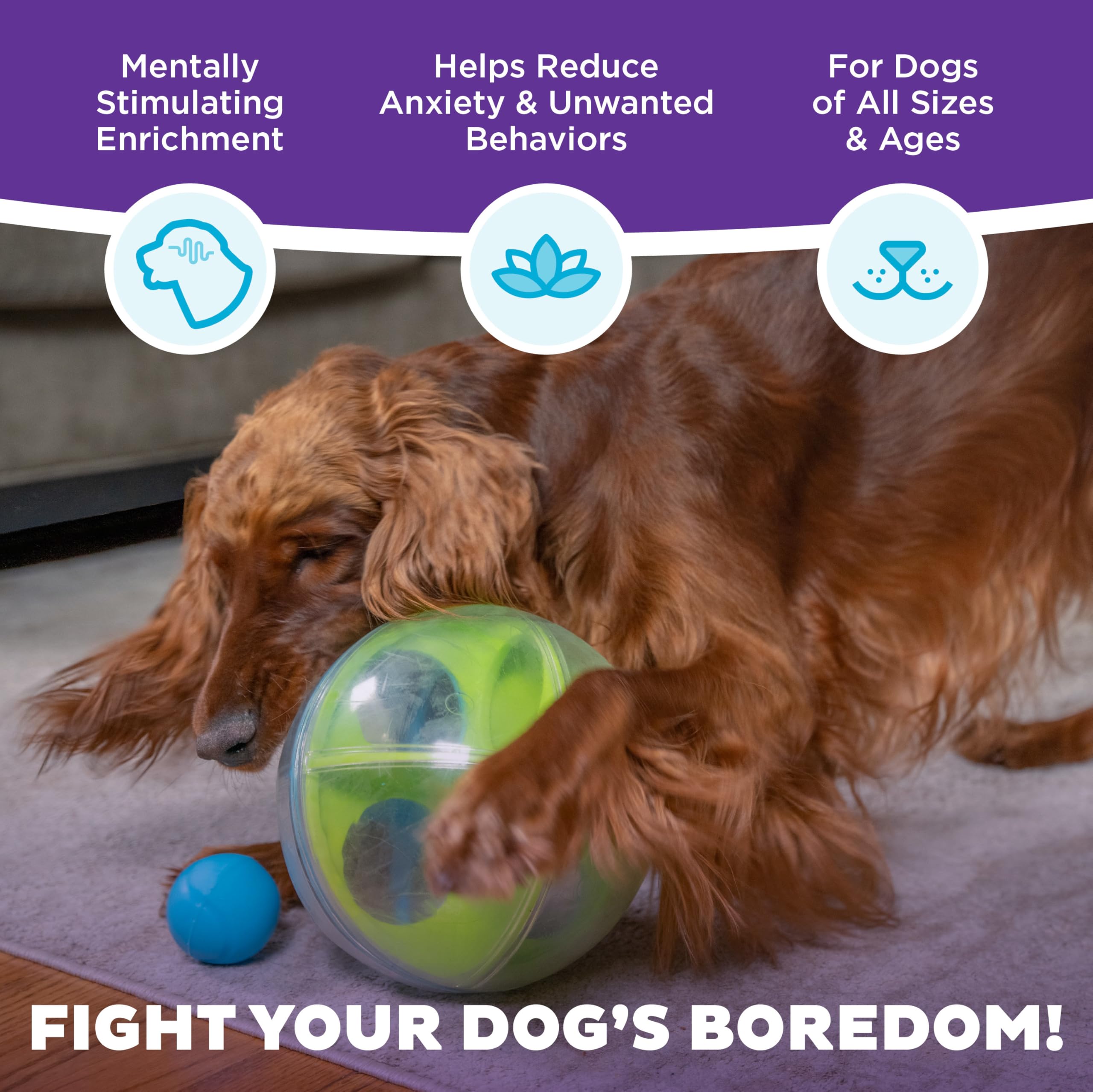 Outward Hound By Nina Ottosson A-Maze Ball Dog Treat Puzzle Ball, Level 2 Intermediate, Green