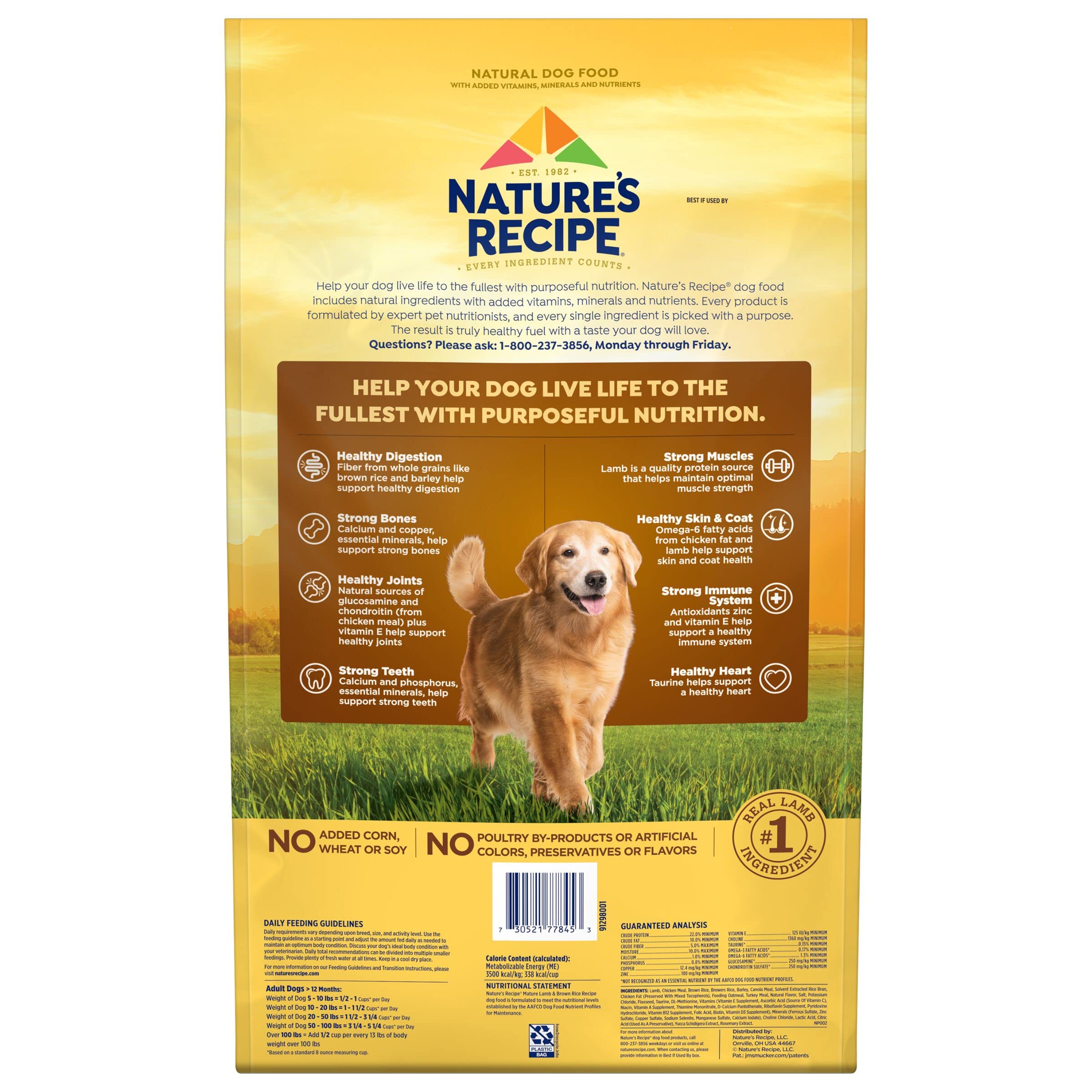 Natures Recipe Mature Lamb & Brown Rice Recipe Dry Dog Food, 24 lb. Bag