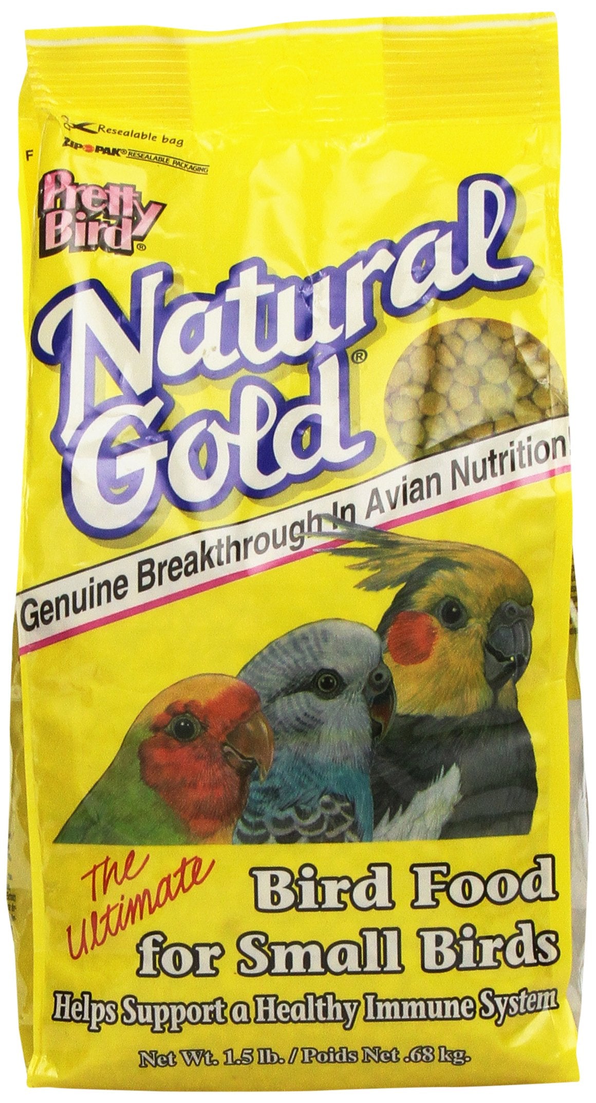 Pretty Bird Natural Gold Medium Bird Food, 2.6 Lb.