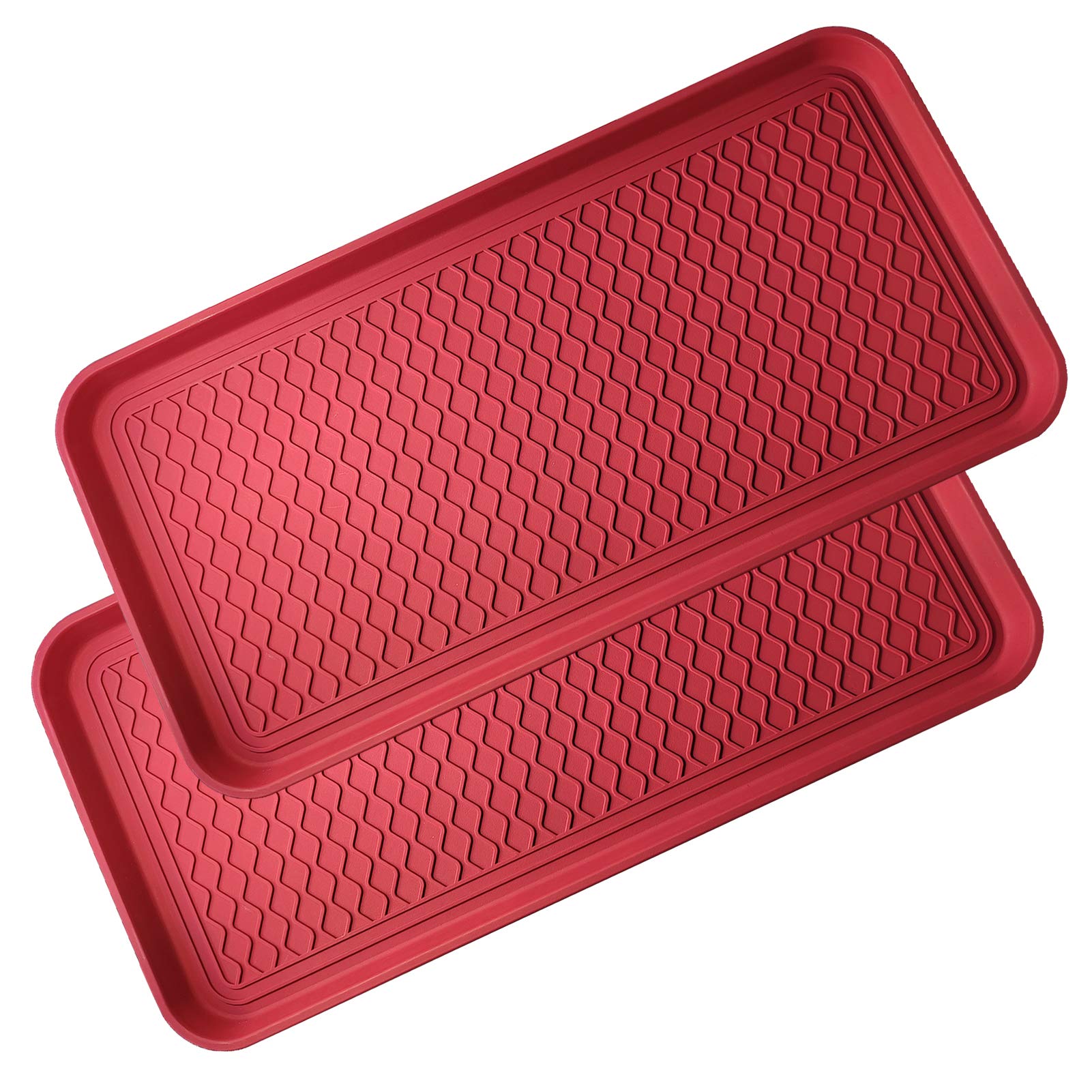FDGARDEN Boot Tray 2 Pack Large Multifunctional Boot Mat Washable Indoor or Outdoor Tray Mat for Shoes Boots Plants Pots Paint T