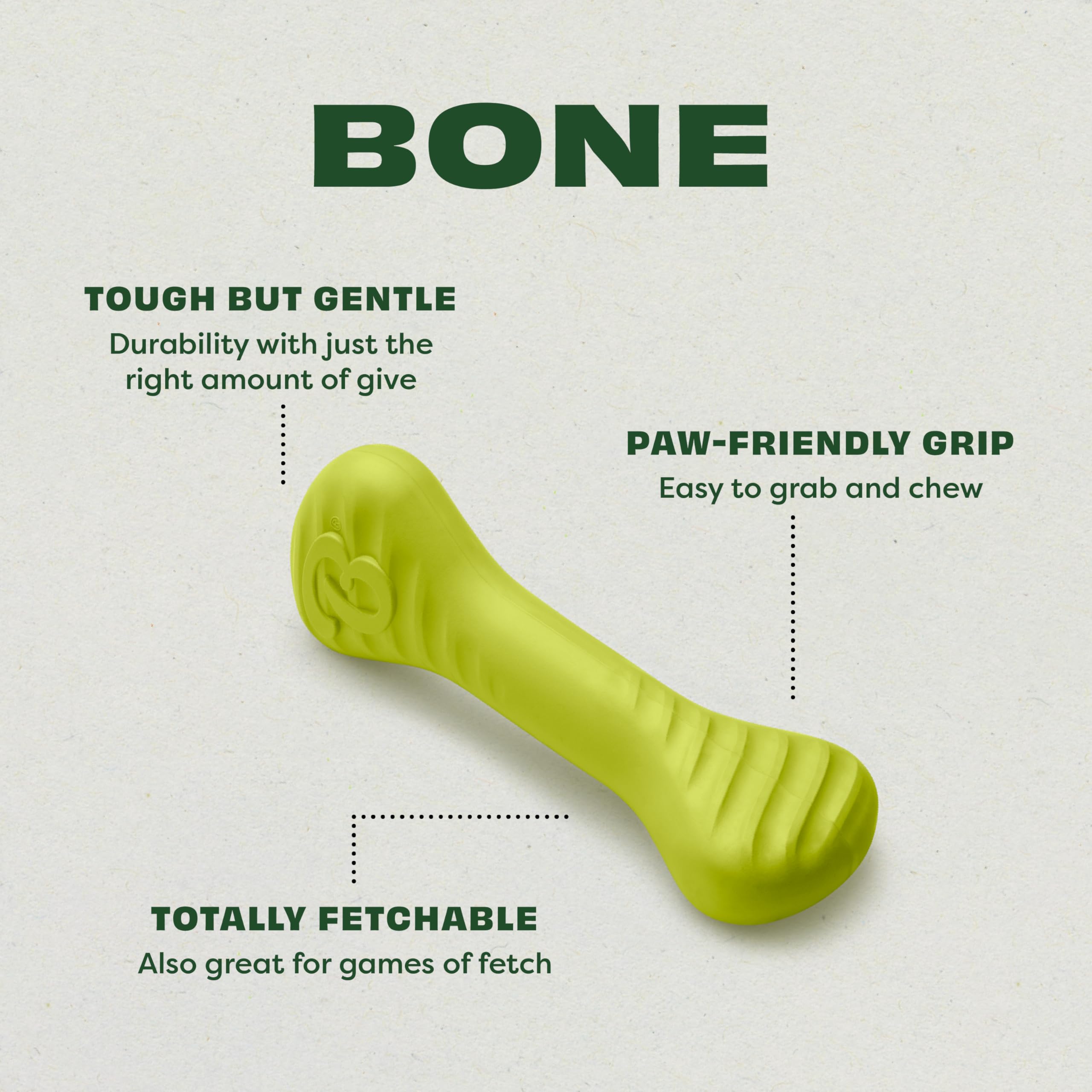 Benebone 3-Pack Ball/Bone Medium/Pawbler Rubber Pet Toys