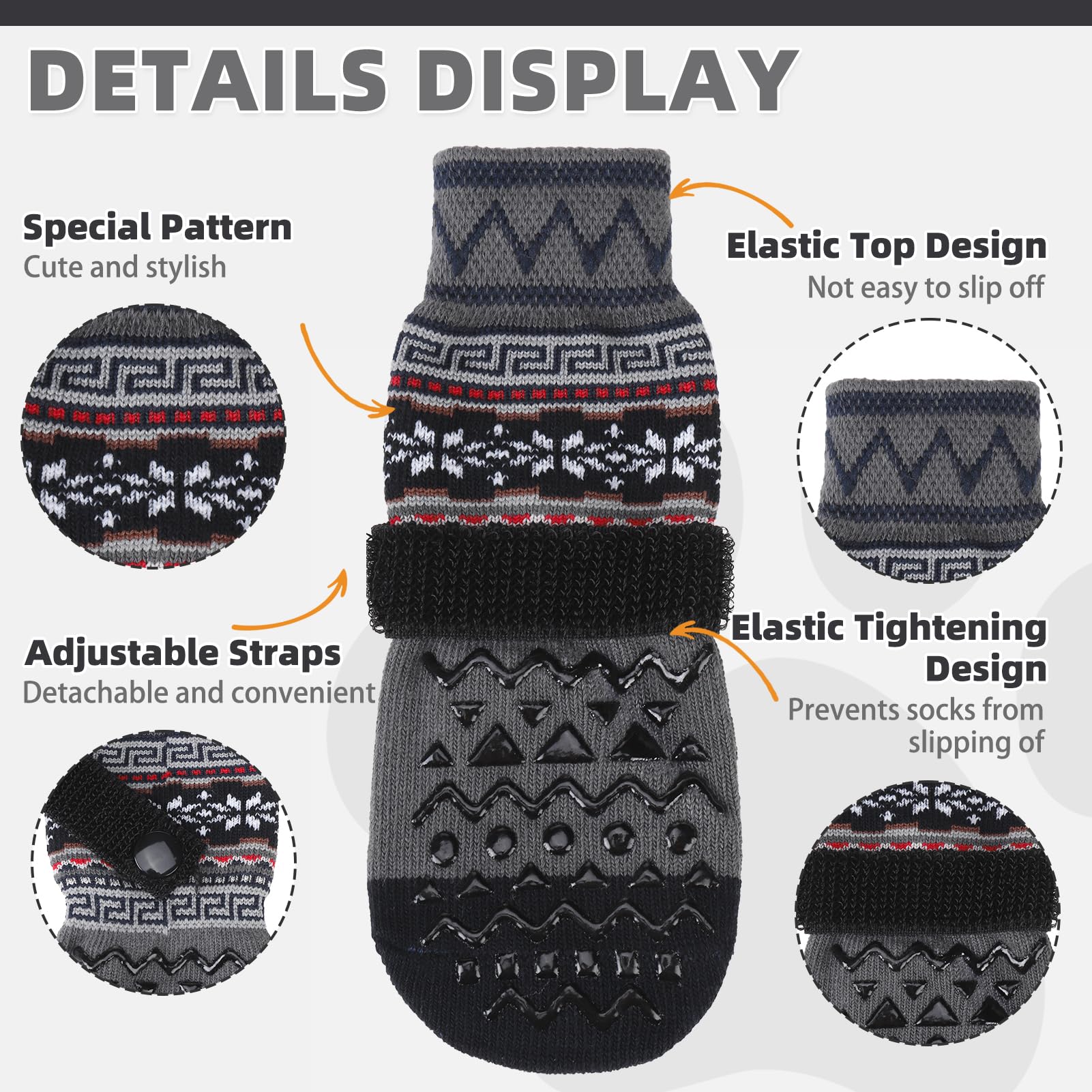 Kooltail Dog Socks For Hot/Cold Pavement To Prevent Licking Paws Scratching,Anti Slip Pet Boots&Paw Protector For Hardwood Floor