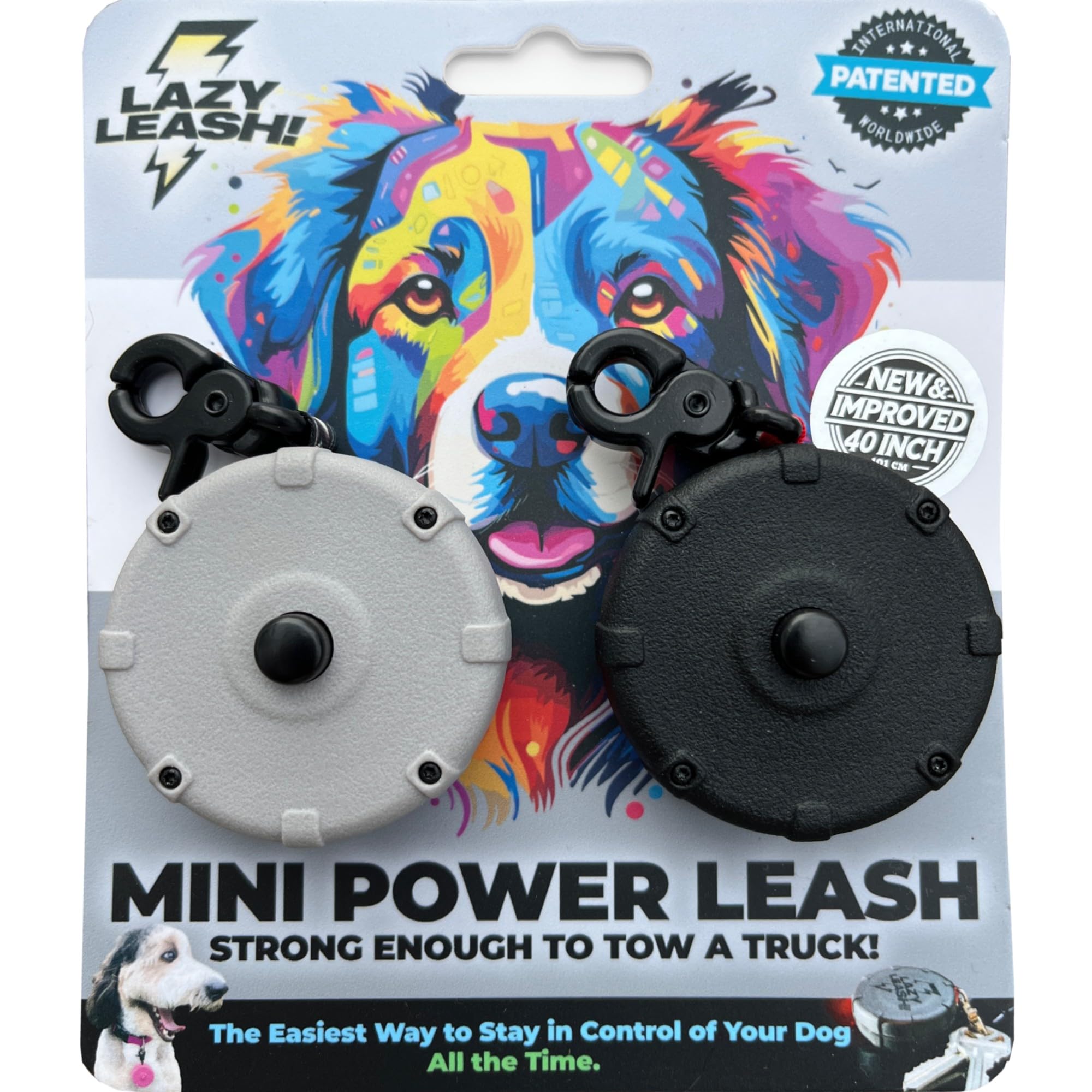 Lightweight Heavy-Duty Safe & Easy Wearable Mini Clip-On Power Leash! Durable Waterproof Adjustable Hands-Free Compact Travel Ke