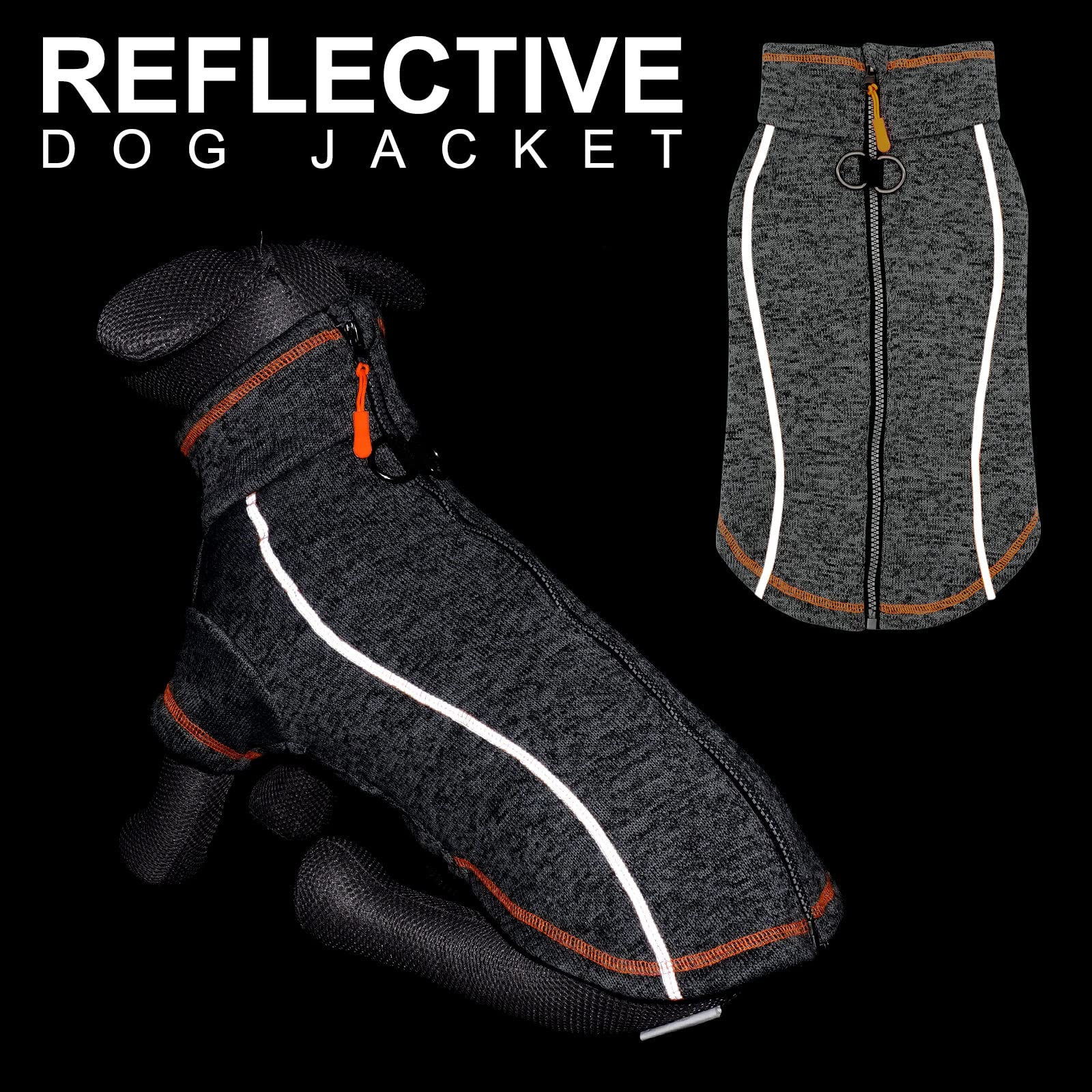 Cyeollo Dog Jacket Fleece Jackets With Reflective Strip And Dual D Ring Zipper Winter Coats For Small Dog Clothes Pet Clothes Apparel