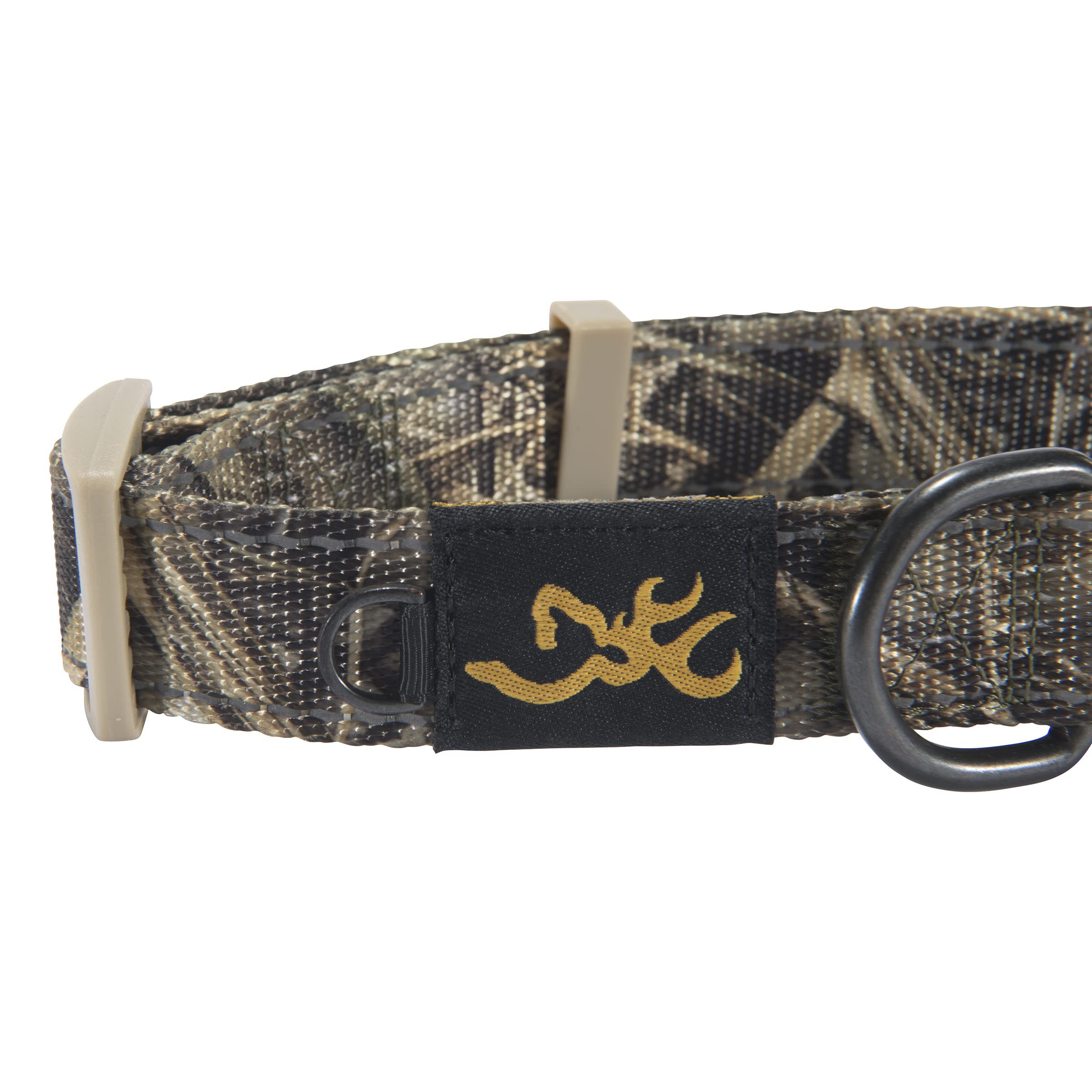 Browning Classic Preformance Webbing Pet Collar, Fully Adjustable, Available In Solid Colors And Camo Patterns, Realtree Max-7,
