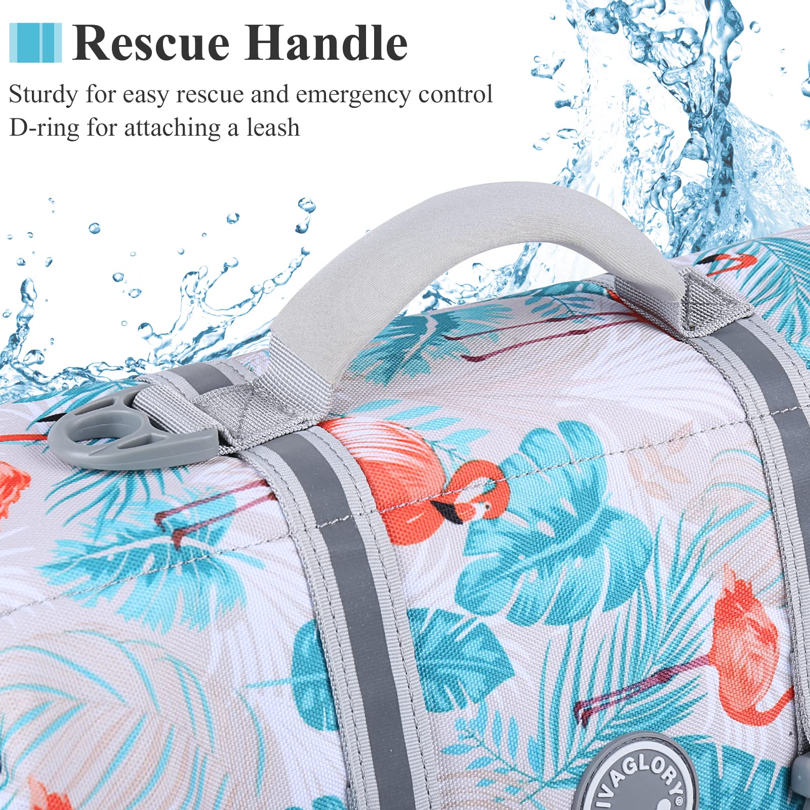 Vivaglory Ripstop Dog Life Jacket For Small Medium Large Dogs Boating, Dog Swimming Vest With Enhanced Buoyancy & Visibility, Le