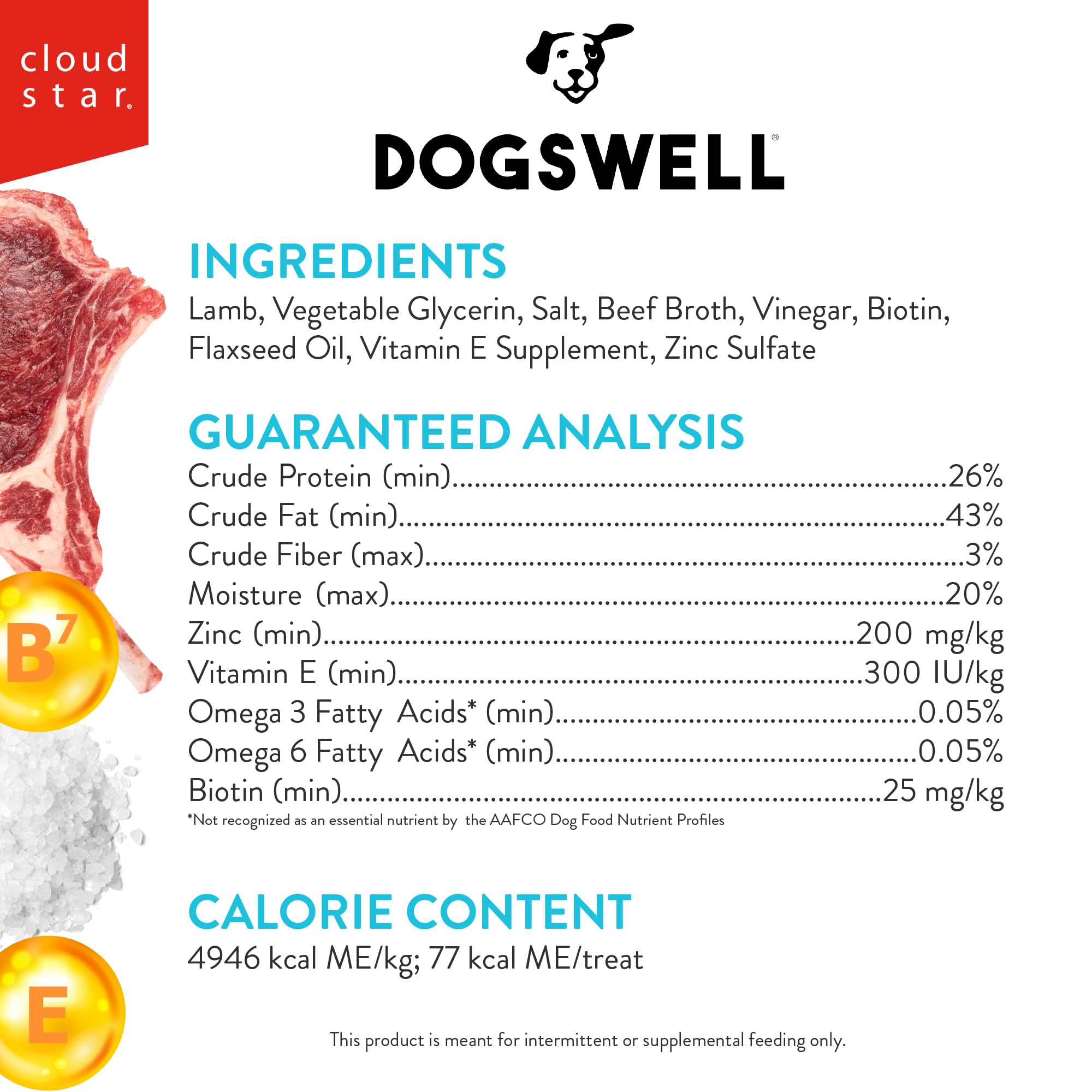 DOGSWELL Jerky Skin and Coat Dog Treats - Real Lamb, 10 oz, Support for Healthy Skin & Coat