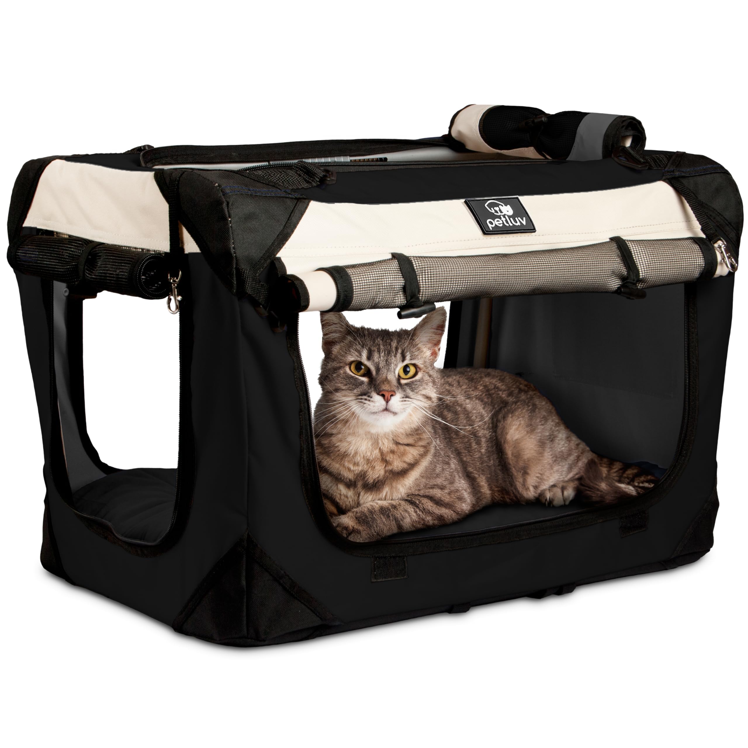 PetLuv Cat & Dog Pet Carrier, Soft-Sided, Large 24x16x16, Fits Large Cat, 2 Cats, or Medium Dog Comfortably, Great for Travel & 