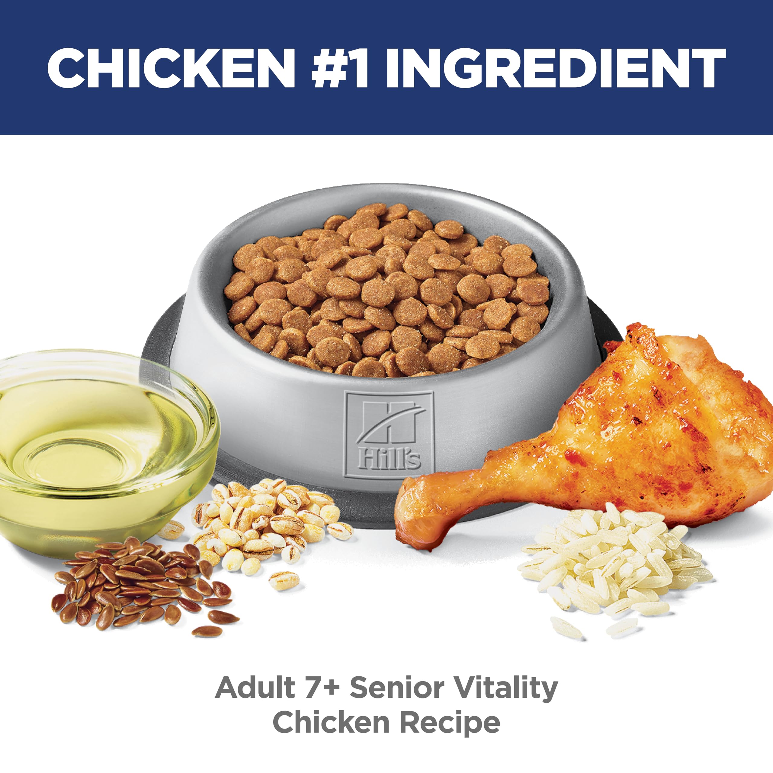 Hills Science Diet Adult 7+ Senior Vitality Chicken & Rice Recipe Dry Cat Food 3 lbs.